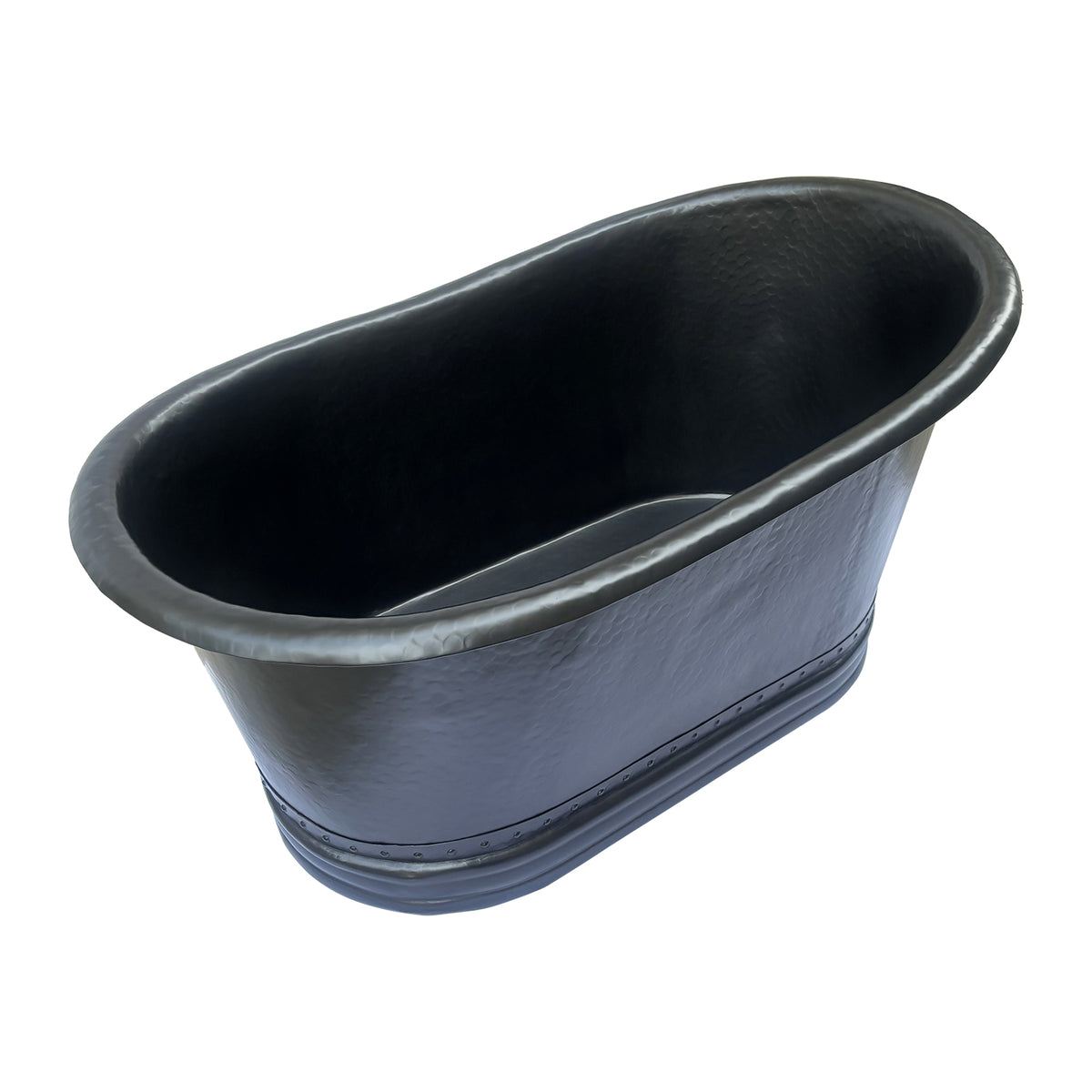 Elite Custom Single-Slipper Dark Copper Freestanding Bathtub with Rivets ET-C-SS06