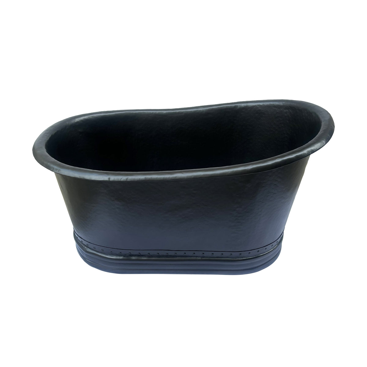 Elite Custom Single-Slipper Dark Copper Freestanding Bathtub with Rivets ET-C-SS06