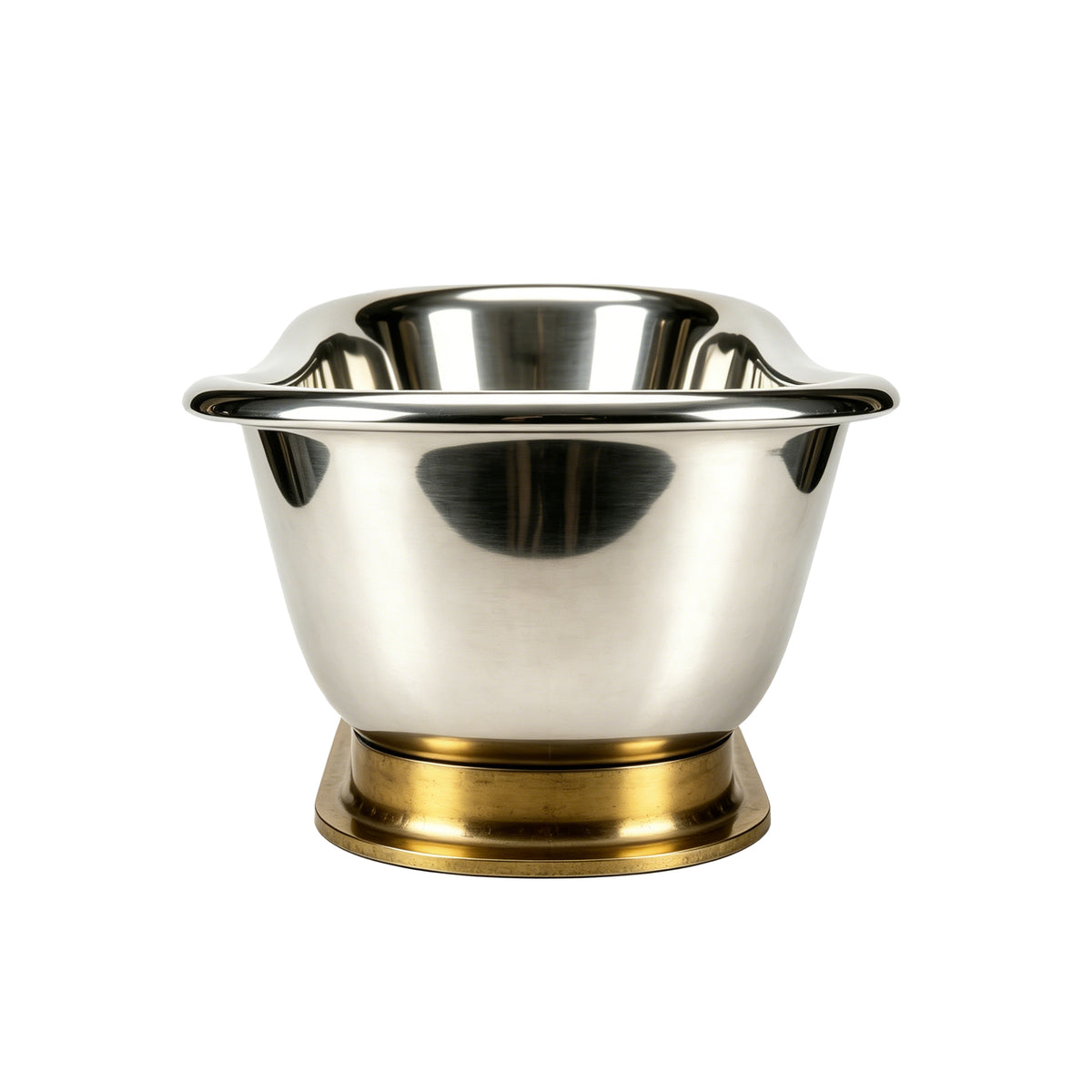 Elite Custom Single-Slipper Stainless Steel Freestanding Bathtub with Gold Brass Base ET-S-SS01
