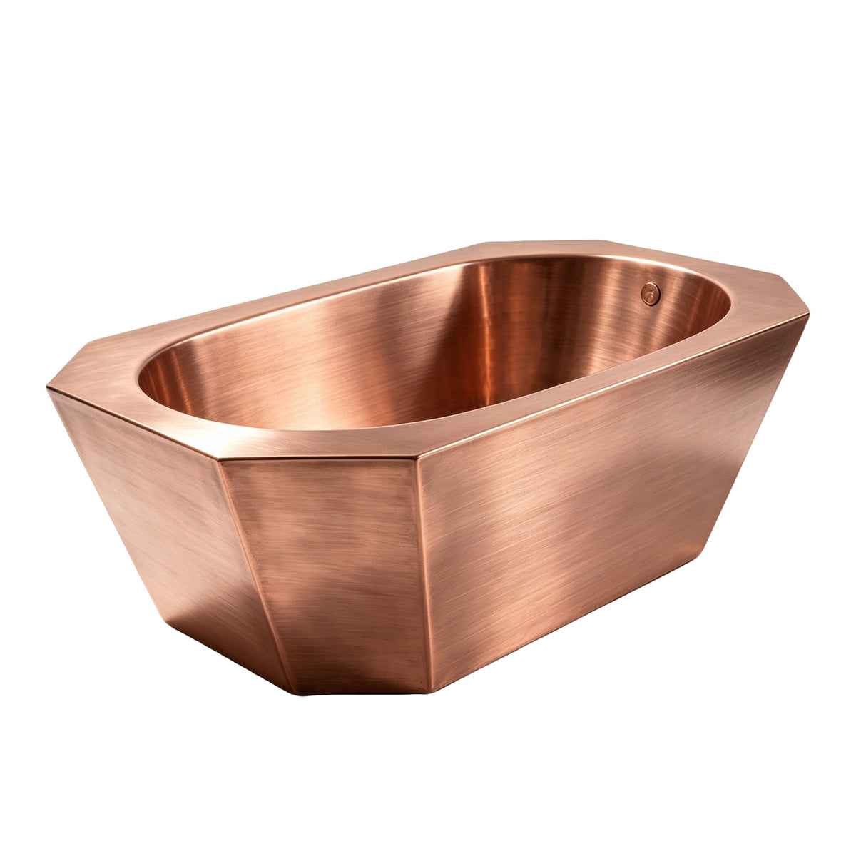 Elite Double-Layer Artisan Faceted Copper Soaking Tub Freestanding Bathtub ET-CC-DE09