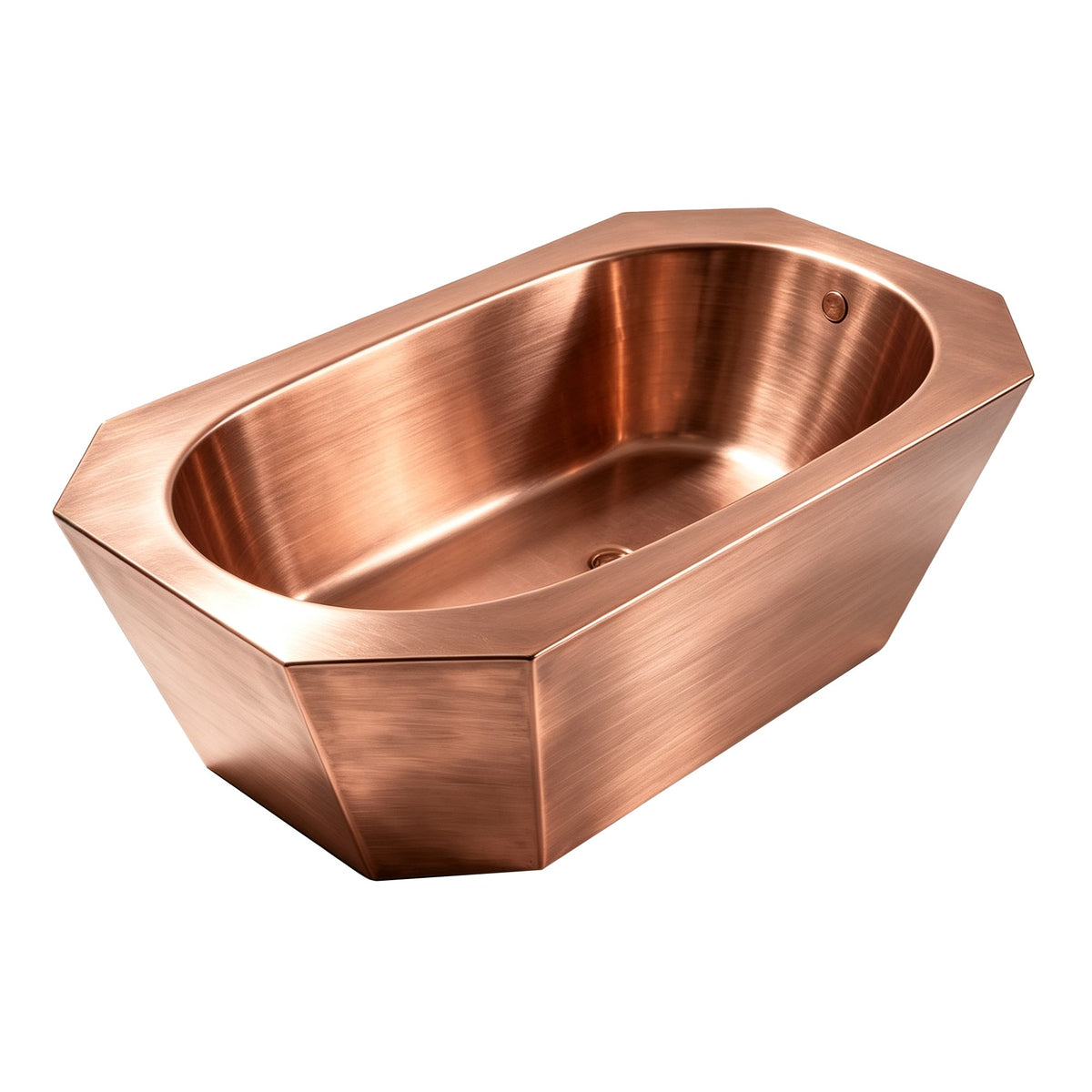 Elite Double-Layer Artisan Faceted Copper Soaking Tub Freestanding Bathtub ET-CC-DE09