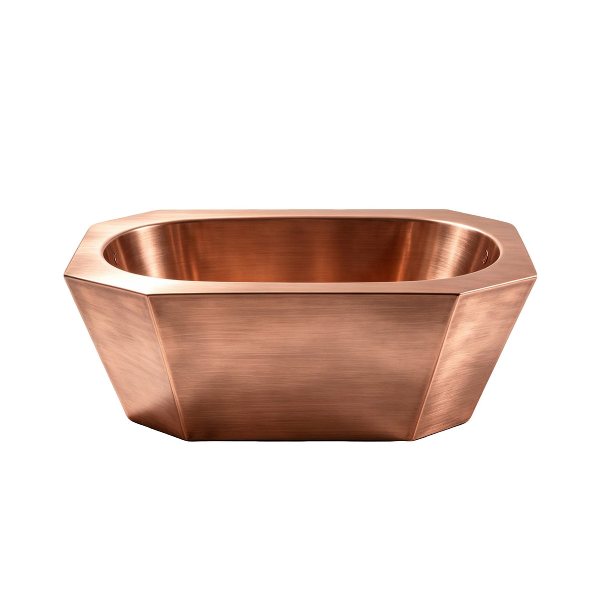 Elite Double-Layer Artisan Faceted Copper Soaking Tub Freestanding Bathtub ET-CC-DE09