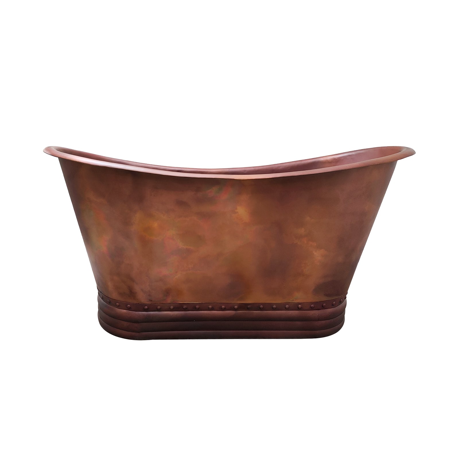 Elite Double-Slipper Antique Fired Copper Freestanding Bathtub ECP-35