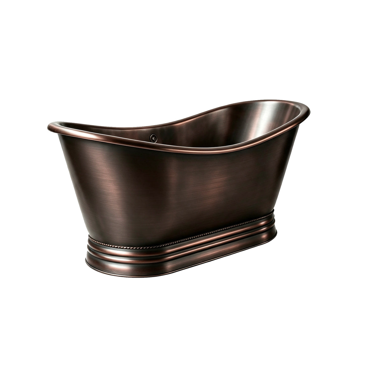 Elite Double-Slipper Dark Antique Copper Freestanding Pedestal Bathtub ET-C-DS42