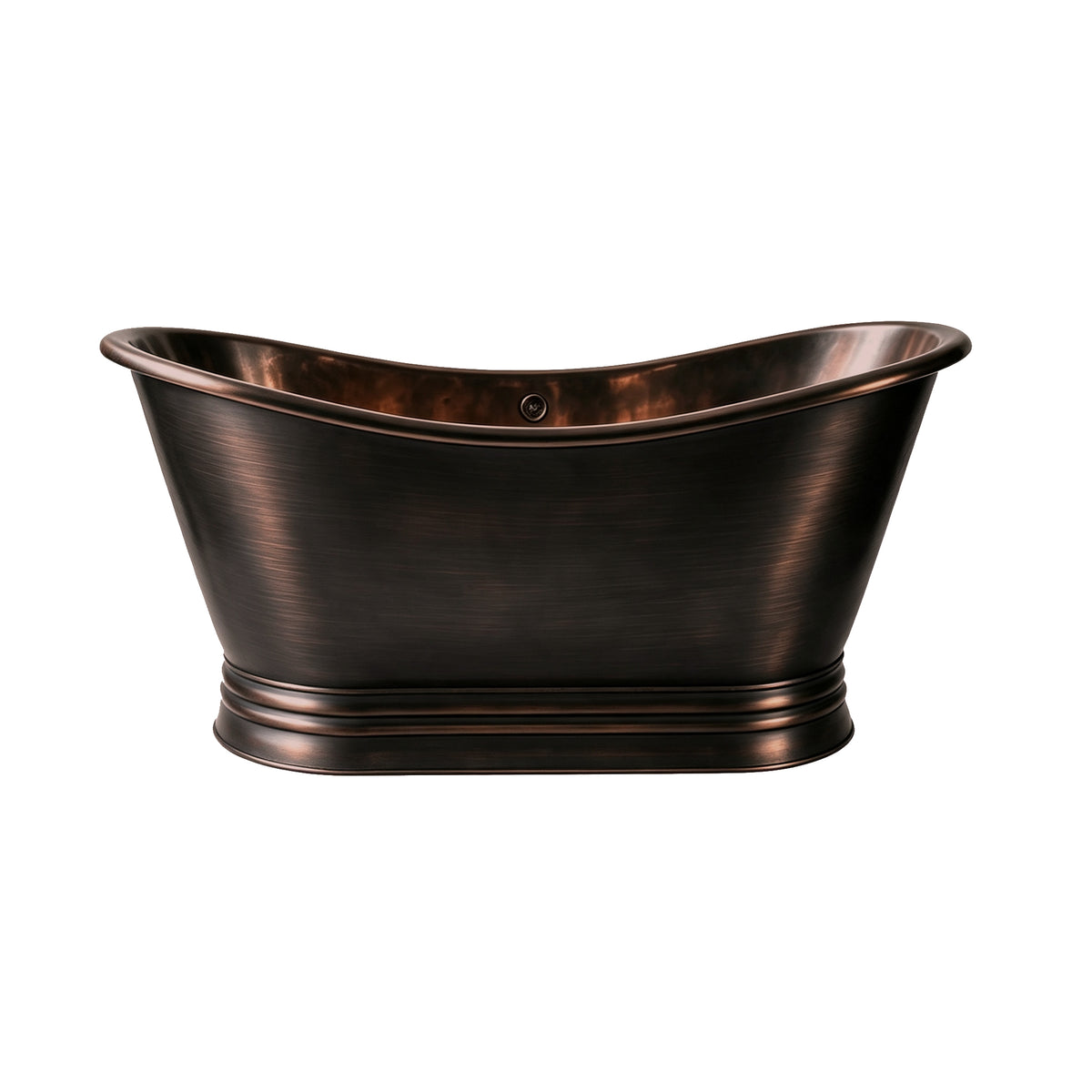 Elite Double-Slipper Dark Antique Copper Freestanding Pedestal Bathtub ET-C-DS42