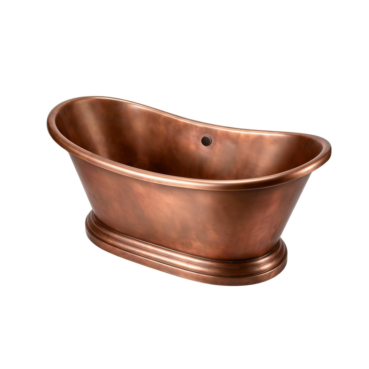 Elite Double-Slipper Fired Copper Freestanding Pedestal Bathtub ET-C-DS44