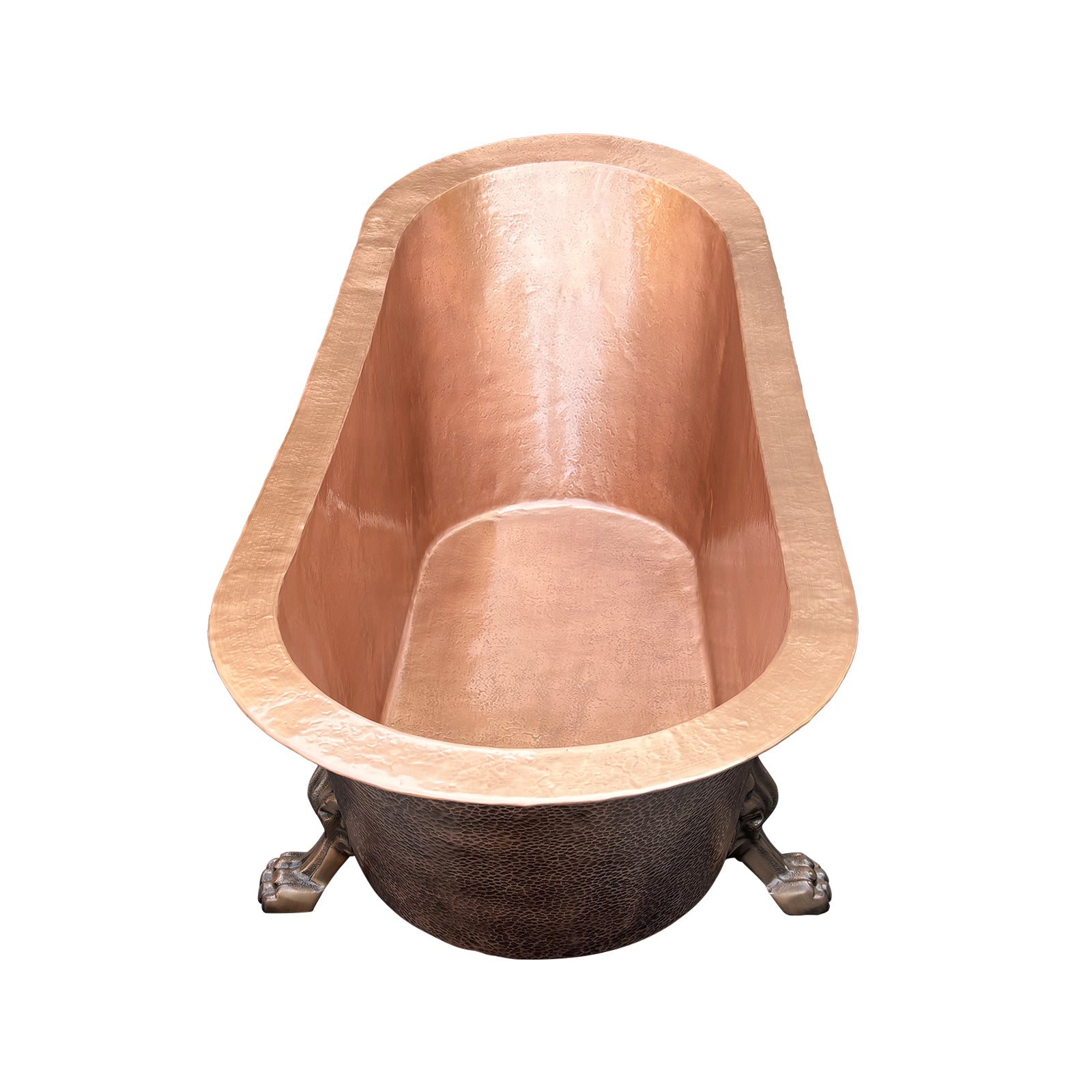 double slipper freestanding copper bathtub for bathroom