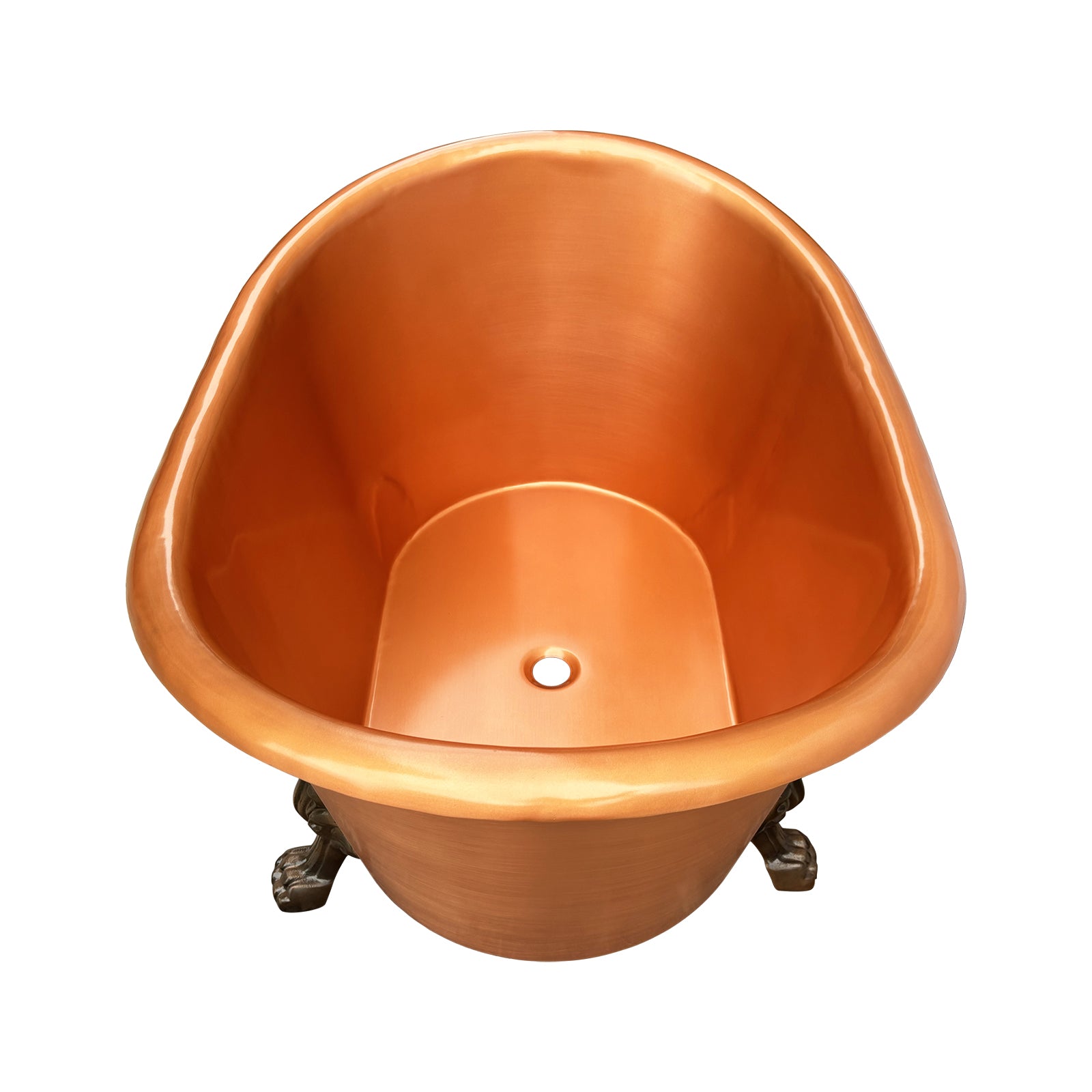 Elite Double-Slipper Handcrafted Natural Copper Freestanding Bathtub with Clawfoot ET-C-F08