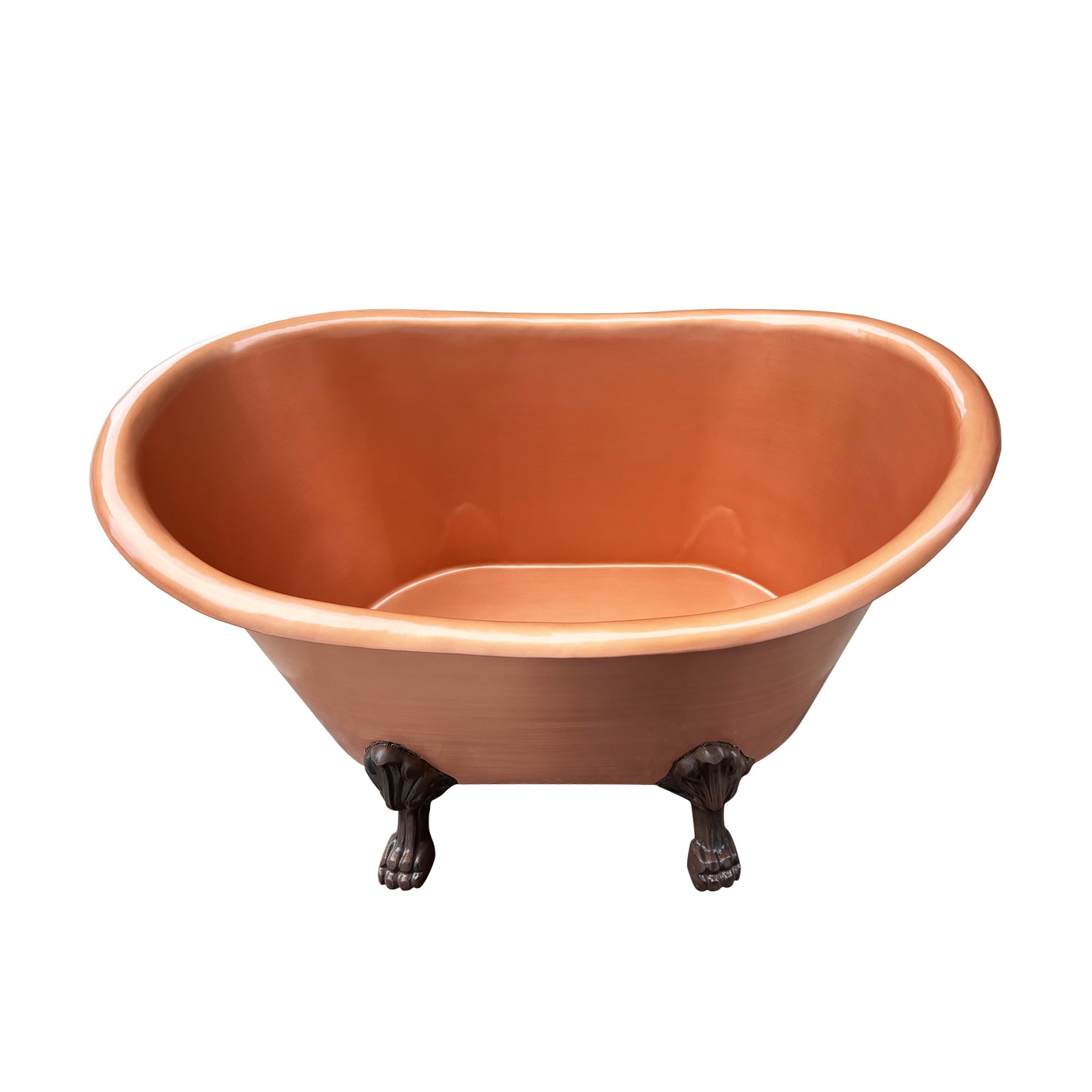 Elite Double-Slipper Handcrafted Natural Copper Freestanding Bathtub with Clawfoot ET-C-F08