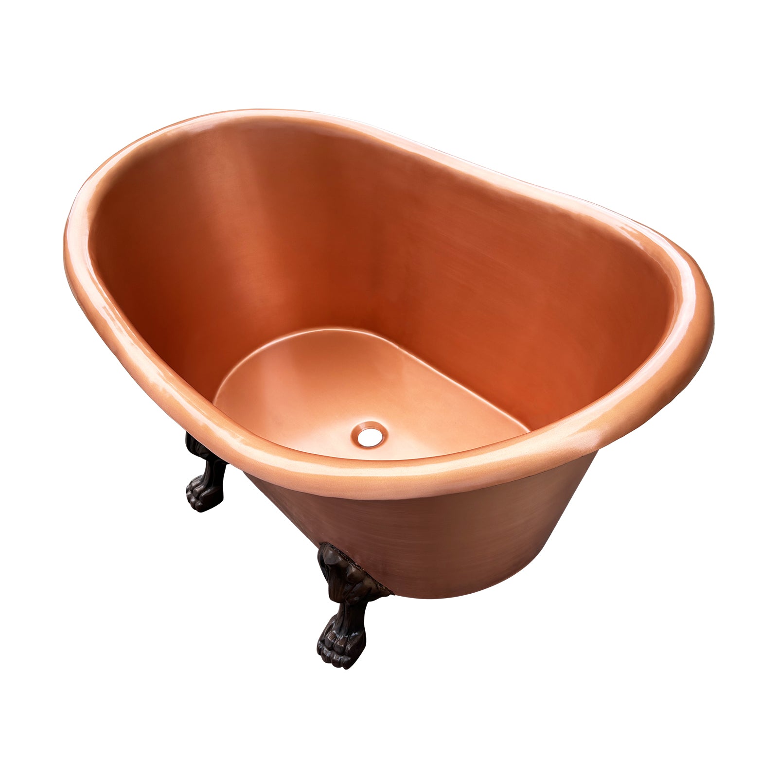 Elite Double-Slipper Handcrafted Natural Copper Freestanding Bathtub with Clawfoot ET-C-F08