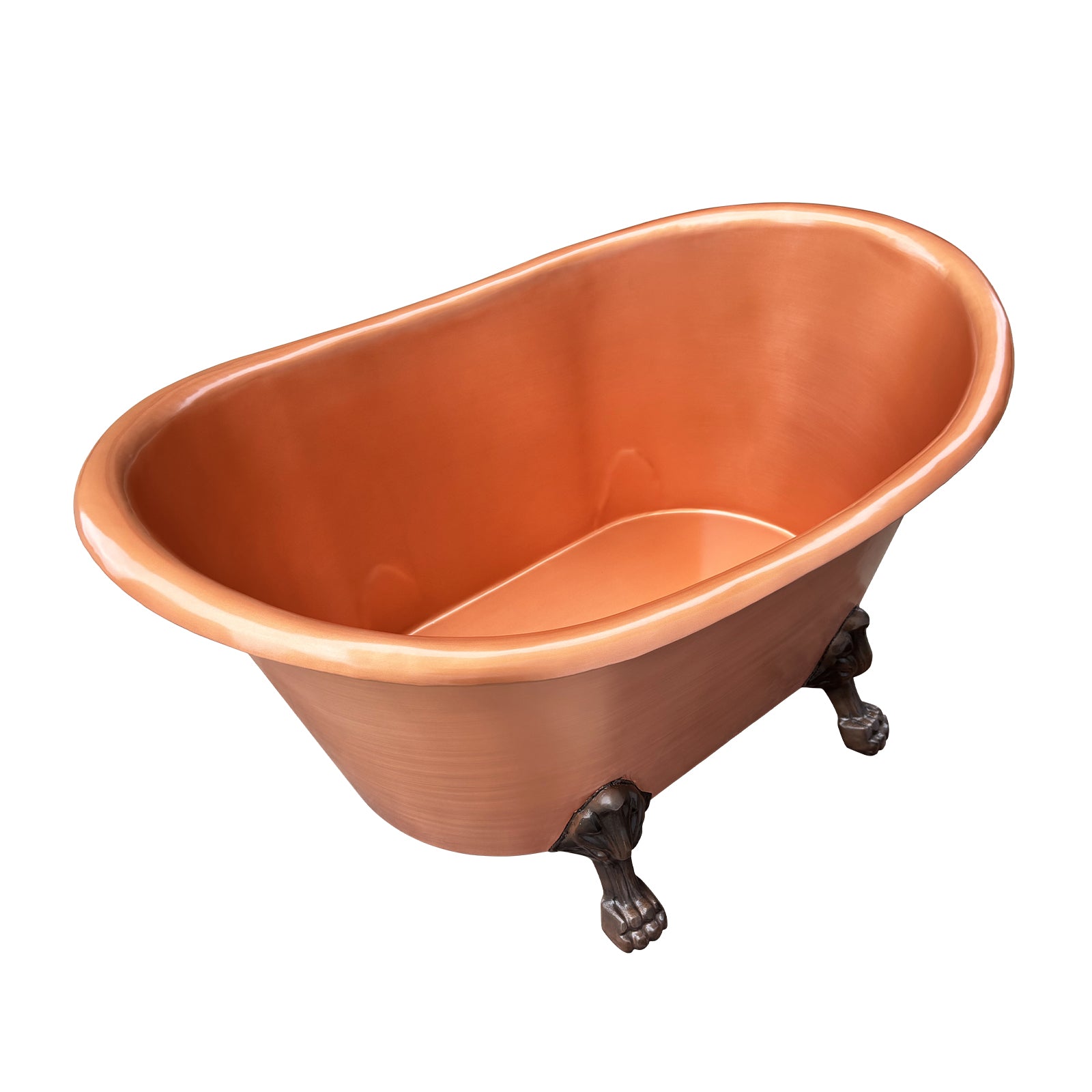 Elite Double-Slipper Handcrafted Natural Copper Freestanding Bathtub with Clawfoot ET-C-F08
