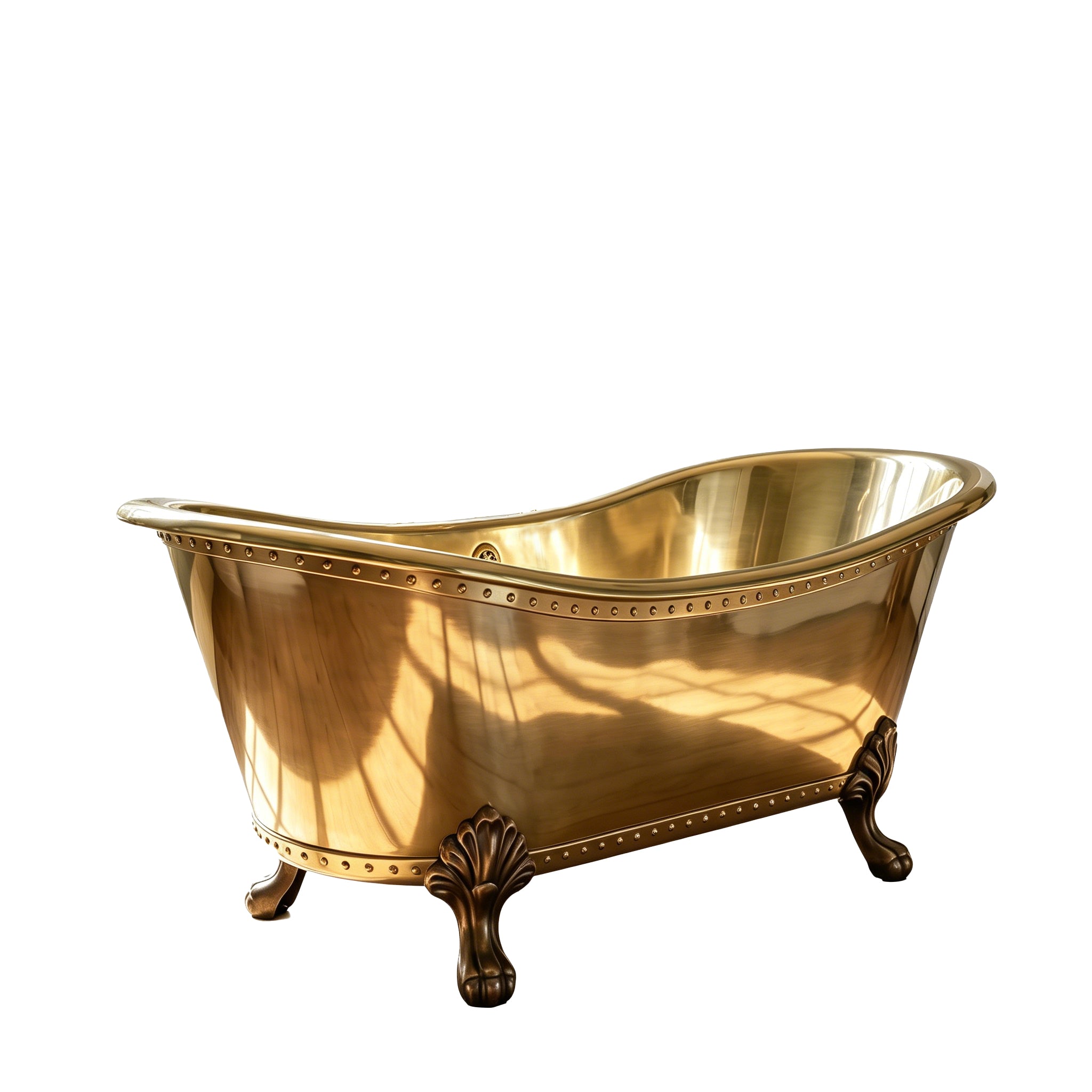 Elite Double-Slipper Luxury Gold Soaking Bathtub with Clawfoot ET-S-F02