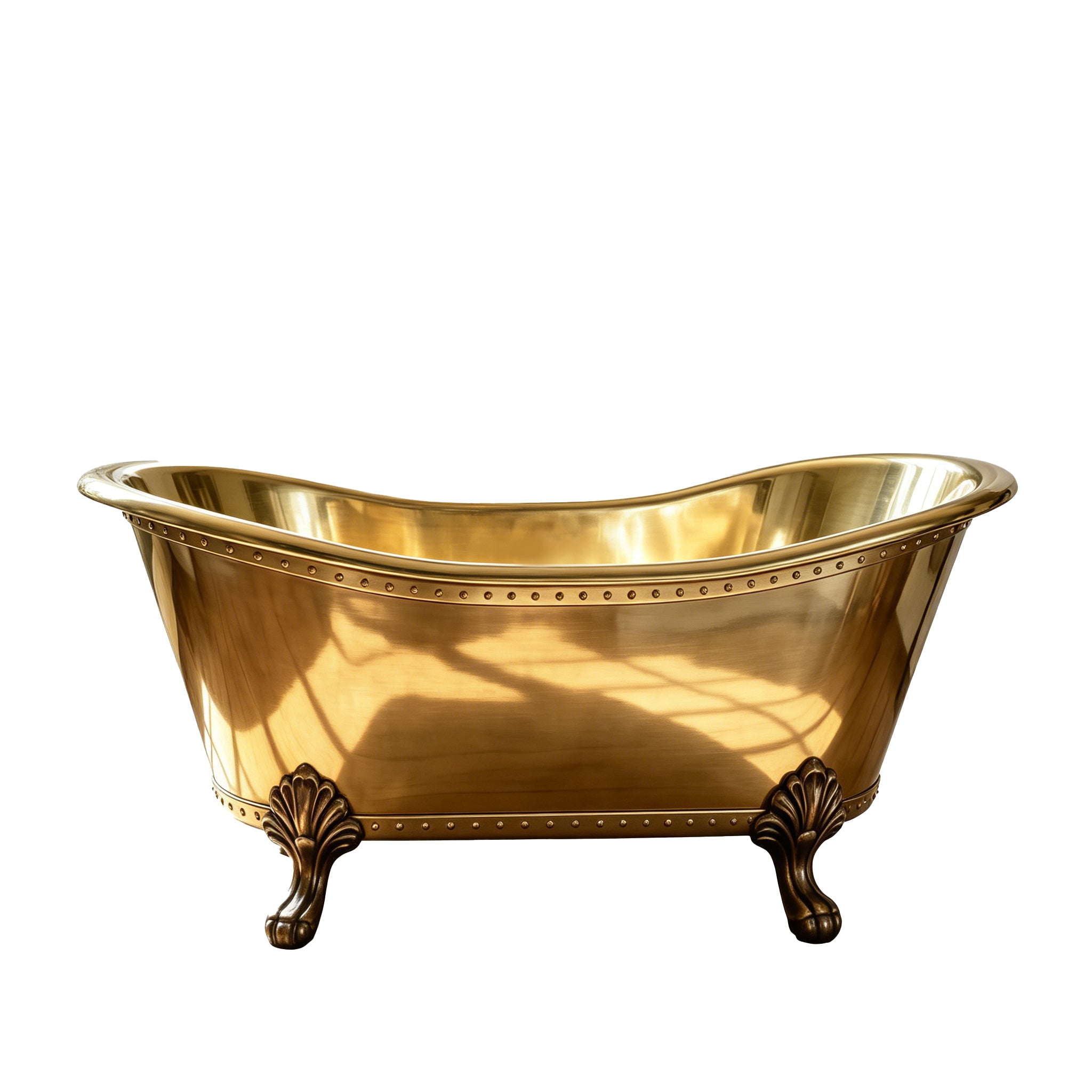 Elite Double-Slipper Luxury Gold Soaking Bathtub with Clawfoot ET-S-F02