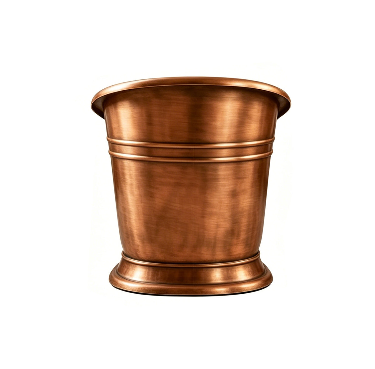 Elite Double-Slipper Natural Copper Freestanding Bathtub with Decorative Bands ET-C-DS41