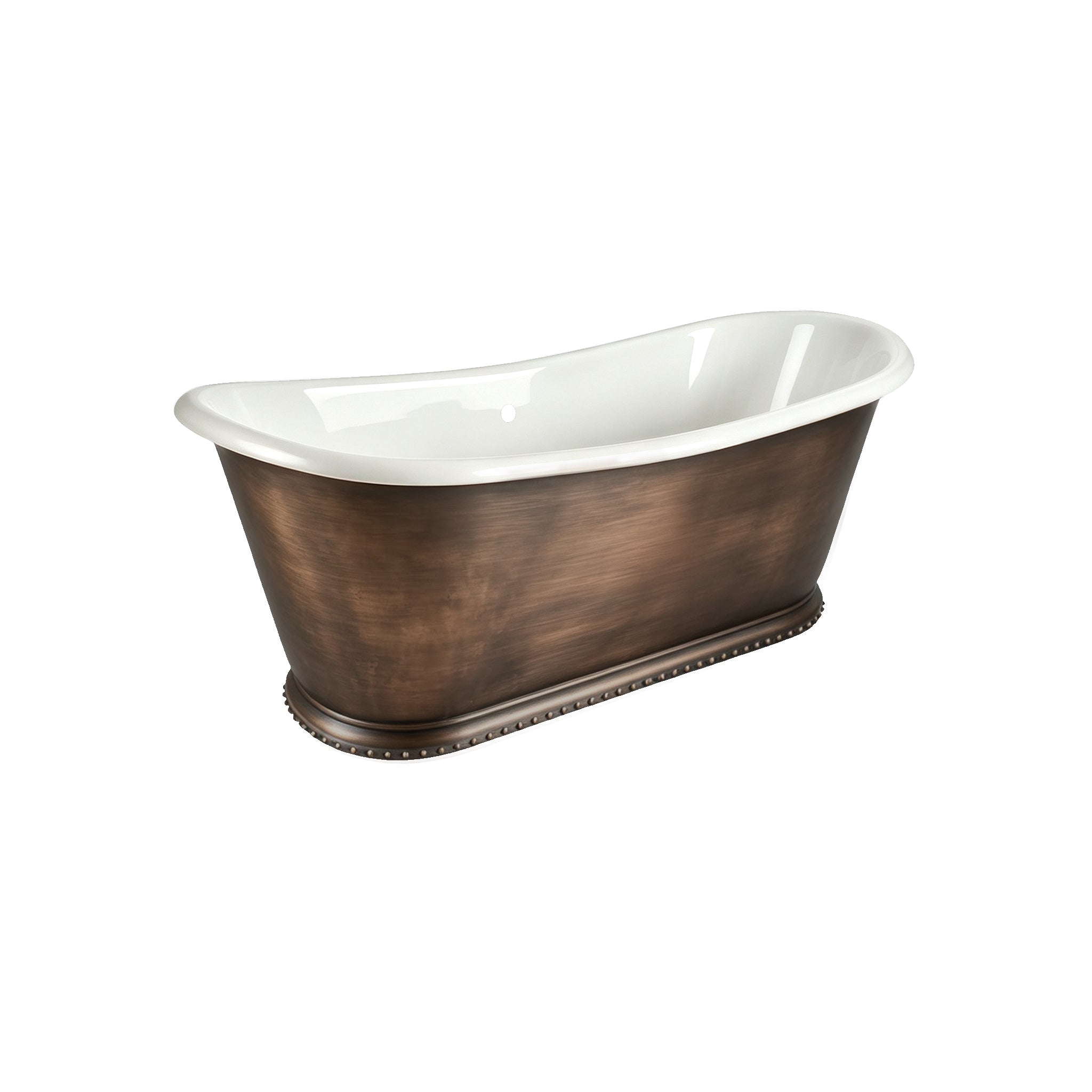 Elite Double-Slipper Vintage Freestanding Bathtub with Copper Skirts ET-IC-DS10