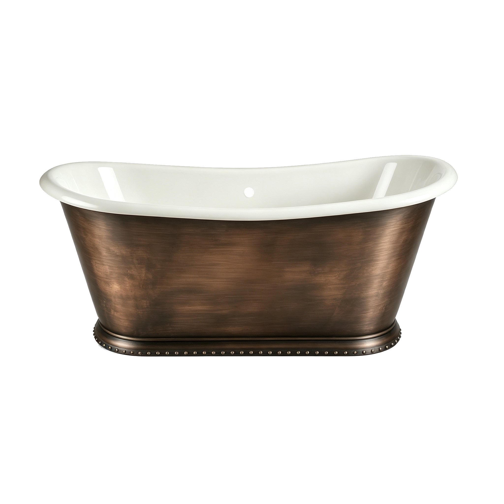 Elite Double-Slipper Vintage Freestanding Bathtub with Copper Skirts ET-IC-DS10