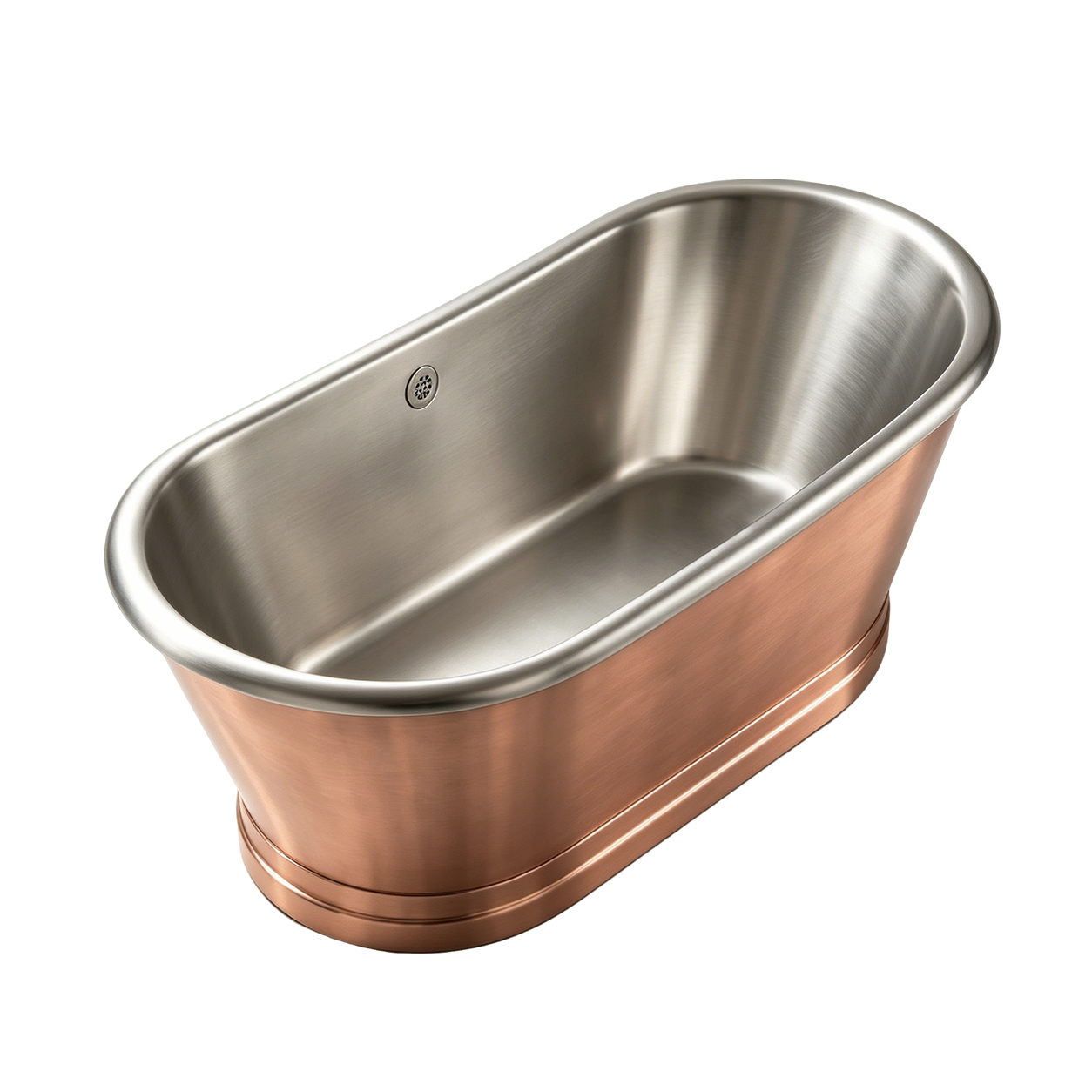 Elite Double‑Ended Copper Natural Freestanding Bathtub with Stainless Steel Liner ET-C-DE09
