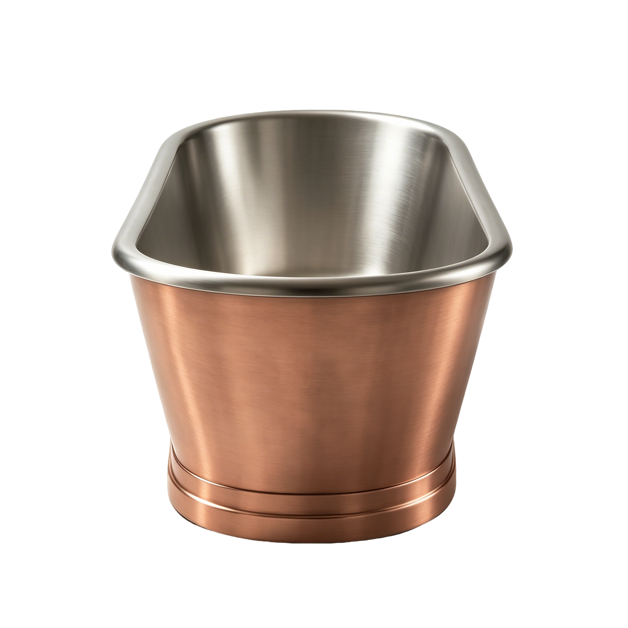 Elite Double‑Ended Copper Natural Freestanding Bathtub with Stainless Steel Liner ET-C-DE09