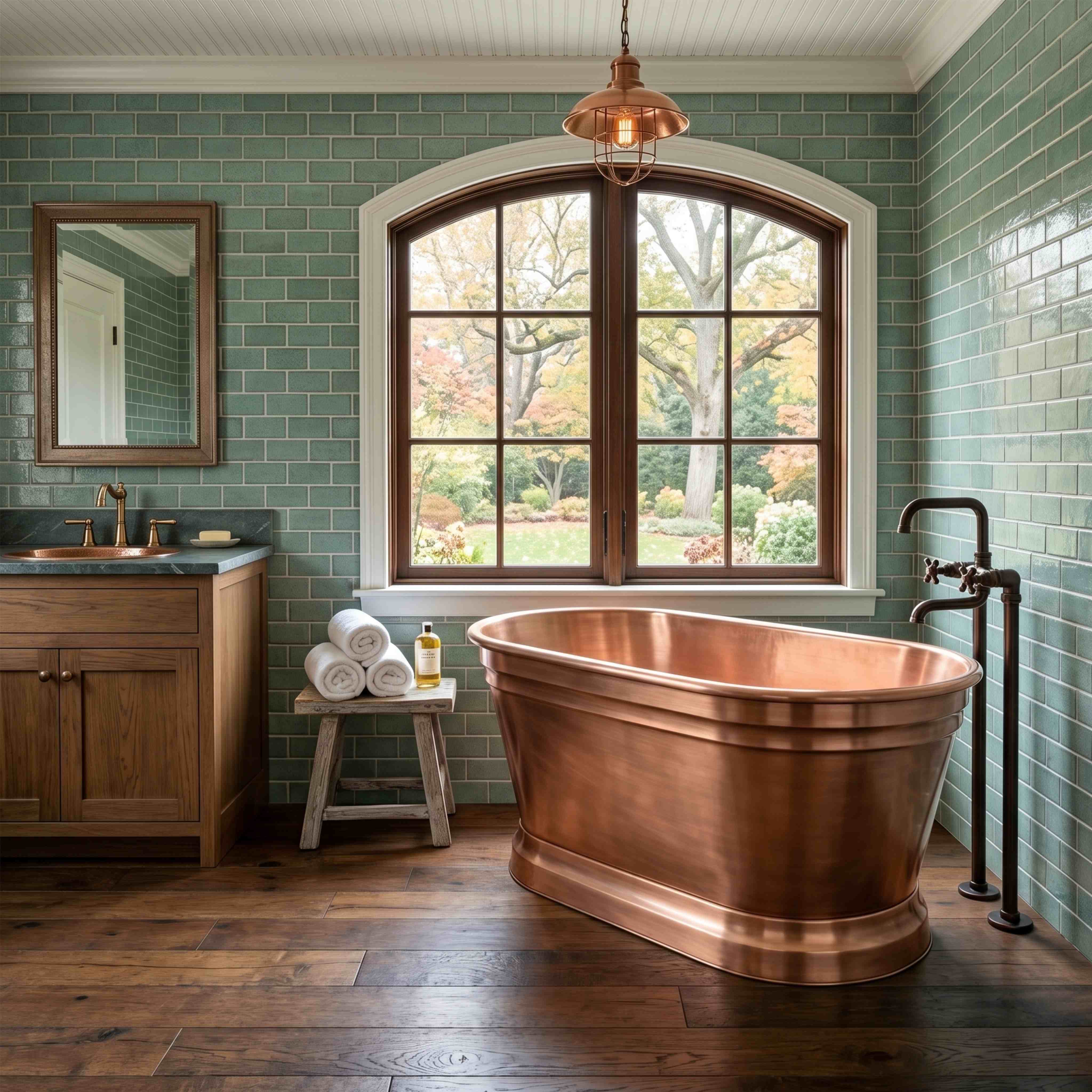 nature copper double-ended bathtub