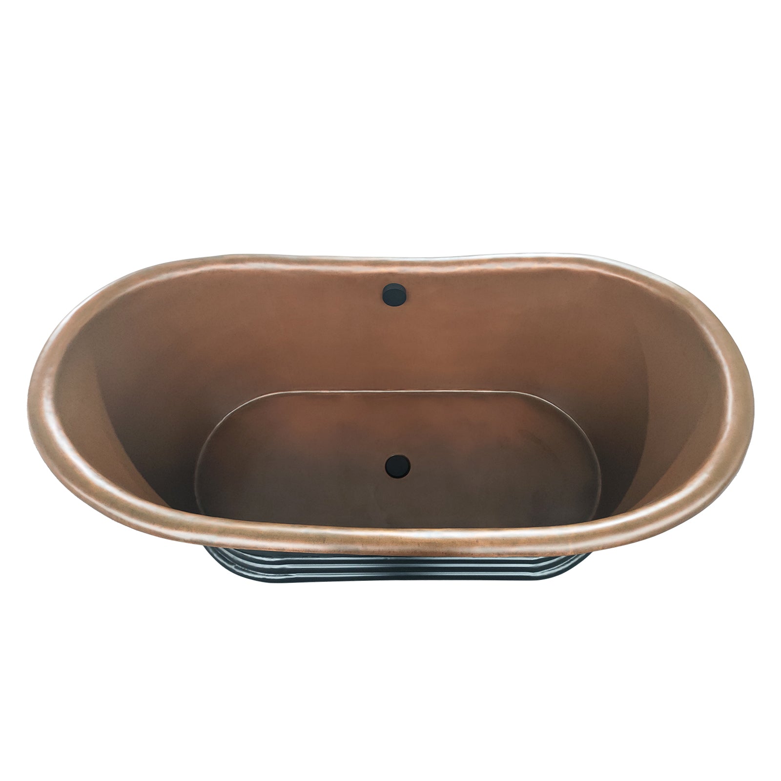 Elite Double‑Slipper Darken Patina Handcrafted Freestanding Copper Bathtub ET-C-DS40