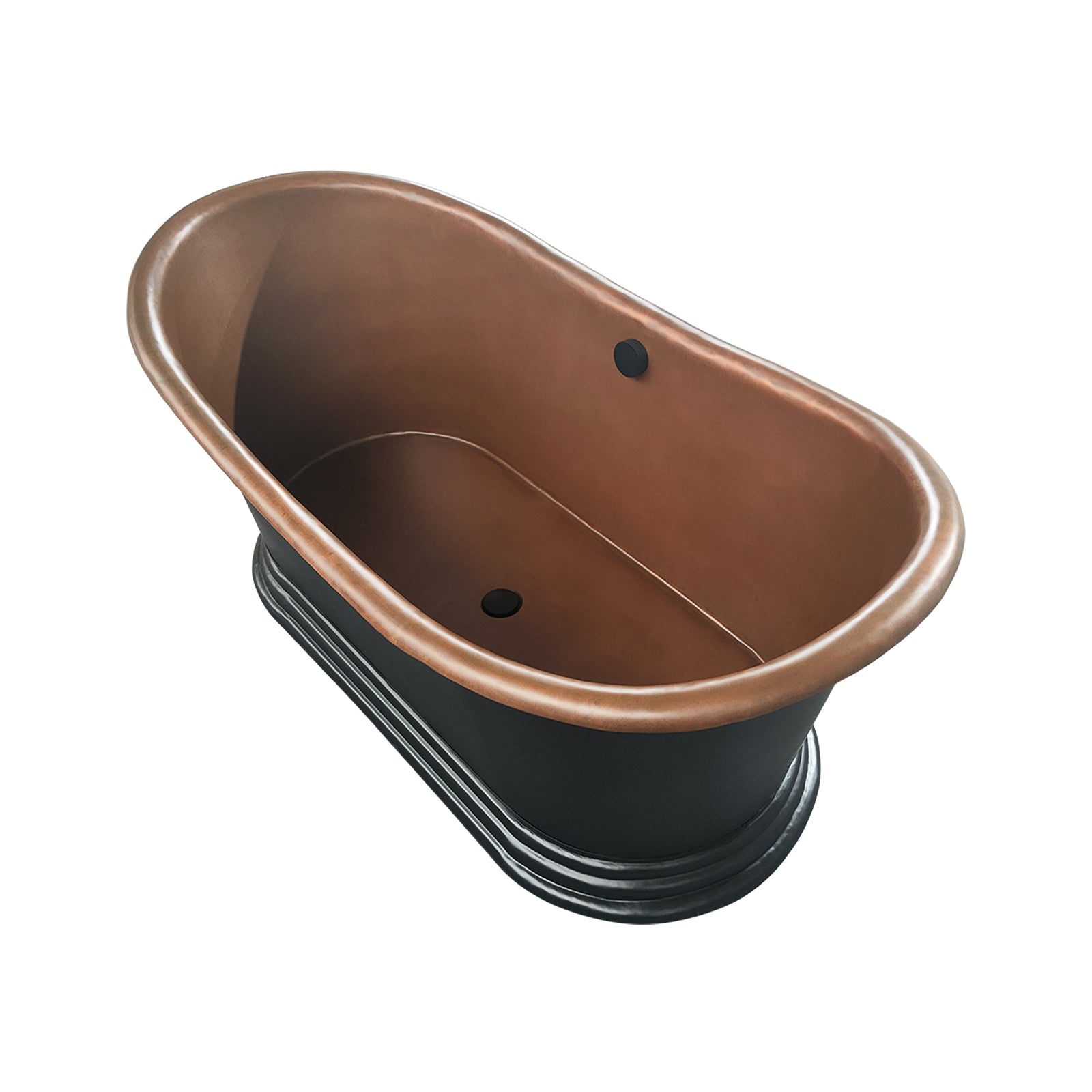 Elite Double‑Slipper Darken Patina Handcrafted Freestanding Copper Bathtub ET-C-DS40