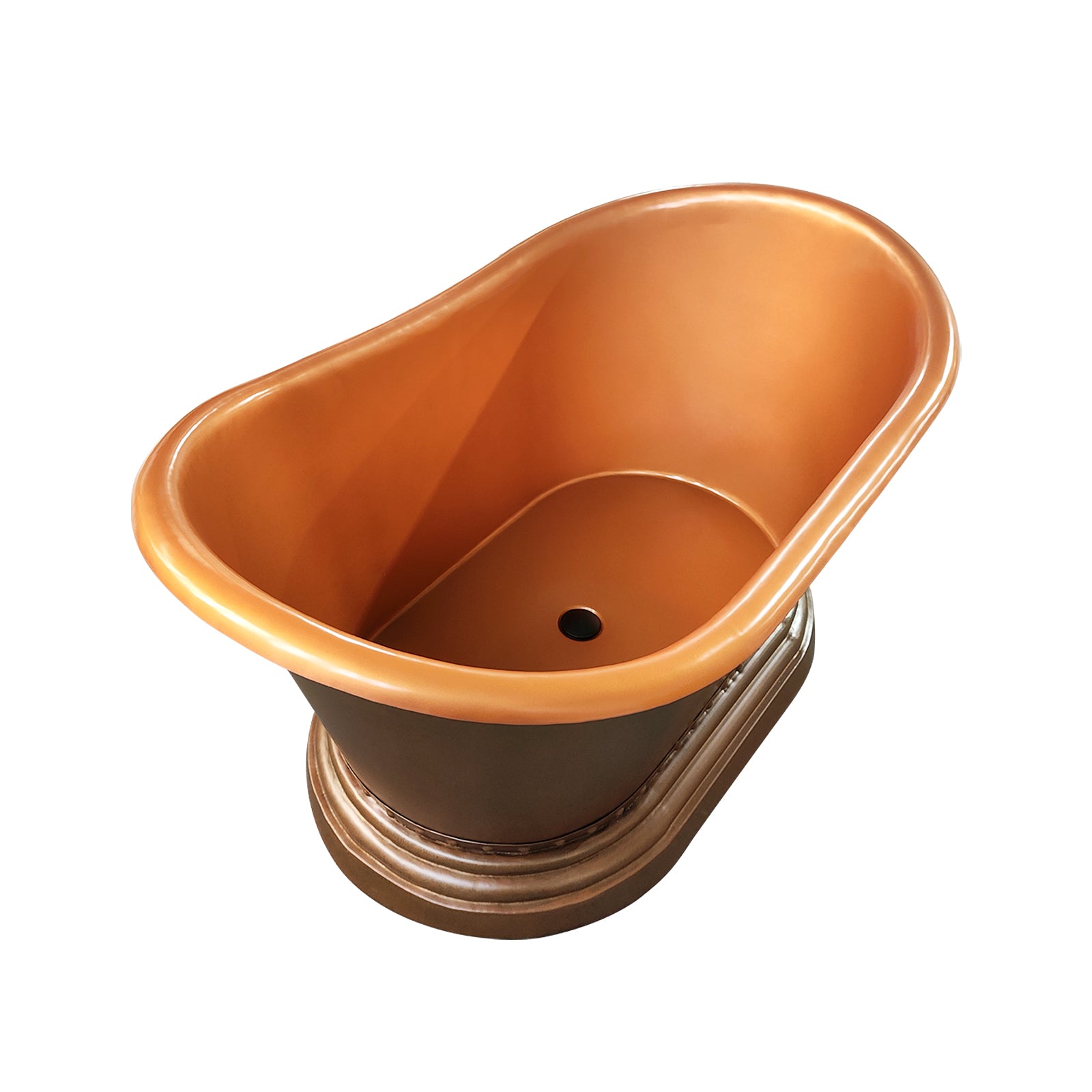 Double-slipper Natural Patina Copper Freestanding Bathtub