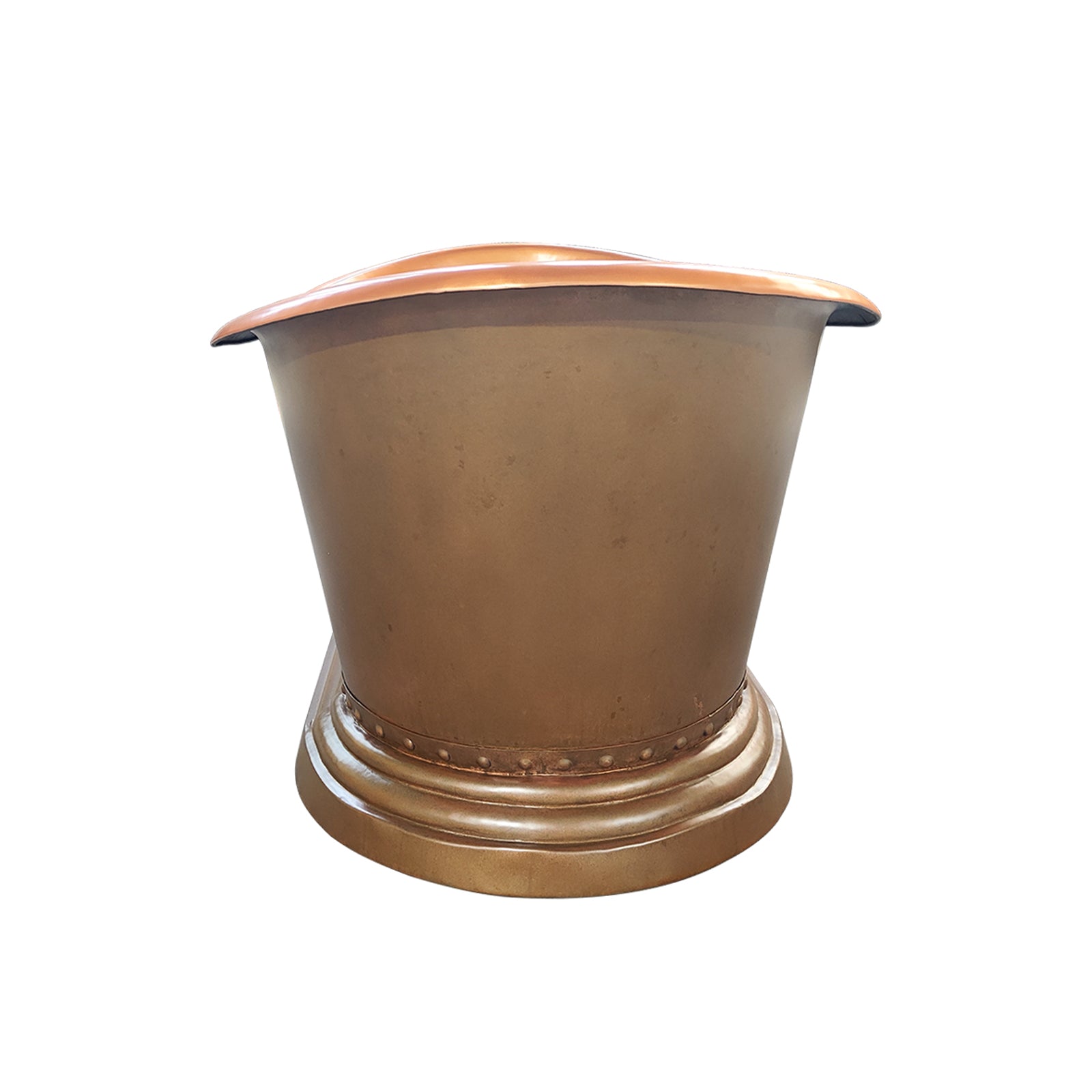 Double-slipper Natural Patina Copper Freestanding Bathtub