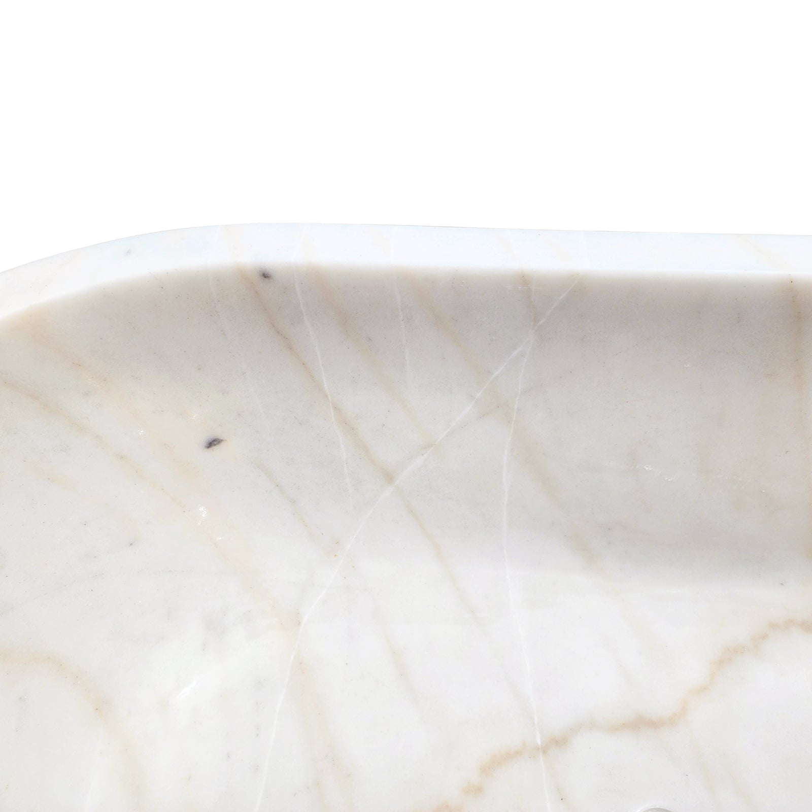 Elite Fluted Carrara White Natural Marble Bathtub Freestanding Soaking Tub ET-M-O38