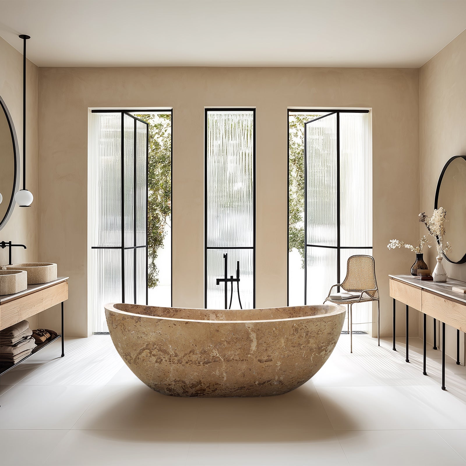 Elite Freestanding Deep Marble Bathtub for Modern Bath ET-M-O02
