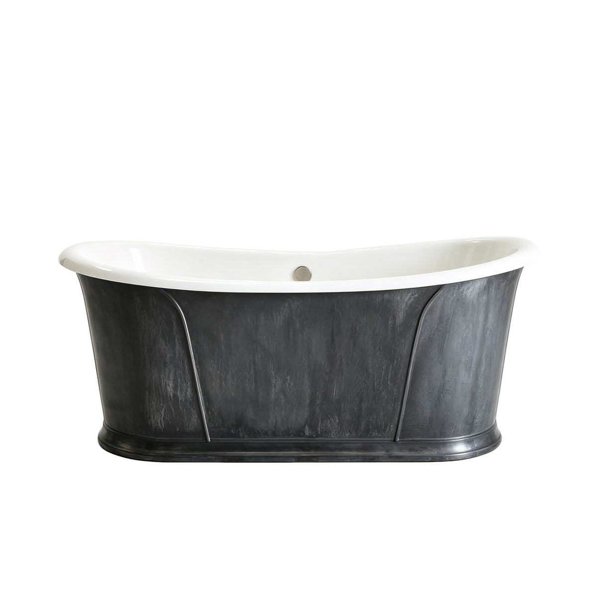 Elite Freestanding Double-slipper with Stainless Steel Bathtub Skirts Cast Iron Tub ET-IS-DS11