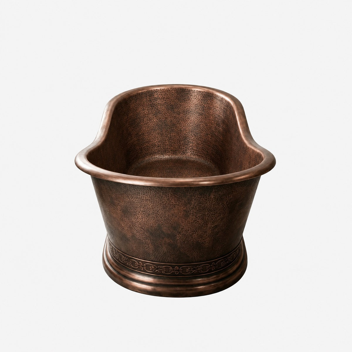 Elite Hammered Double-Slipper Copper Freestanding Bathtub C-DS26 for Pamela