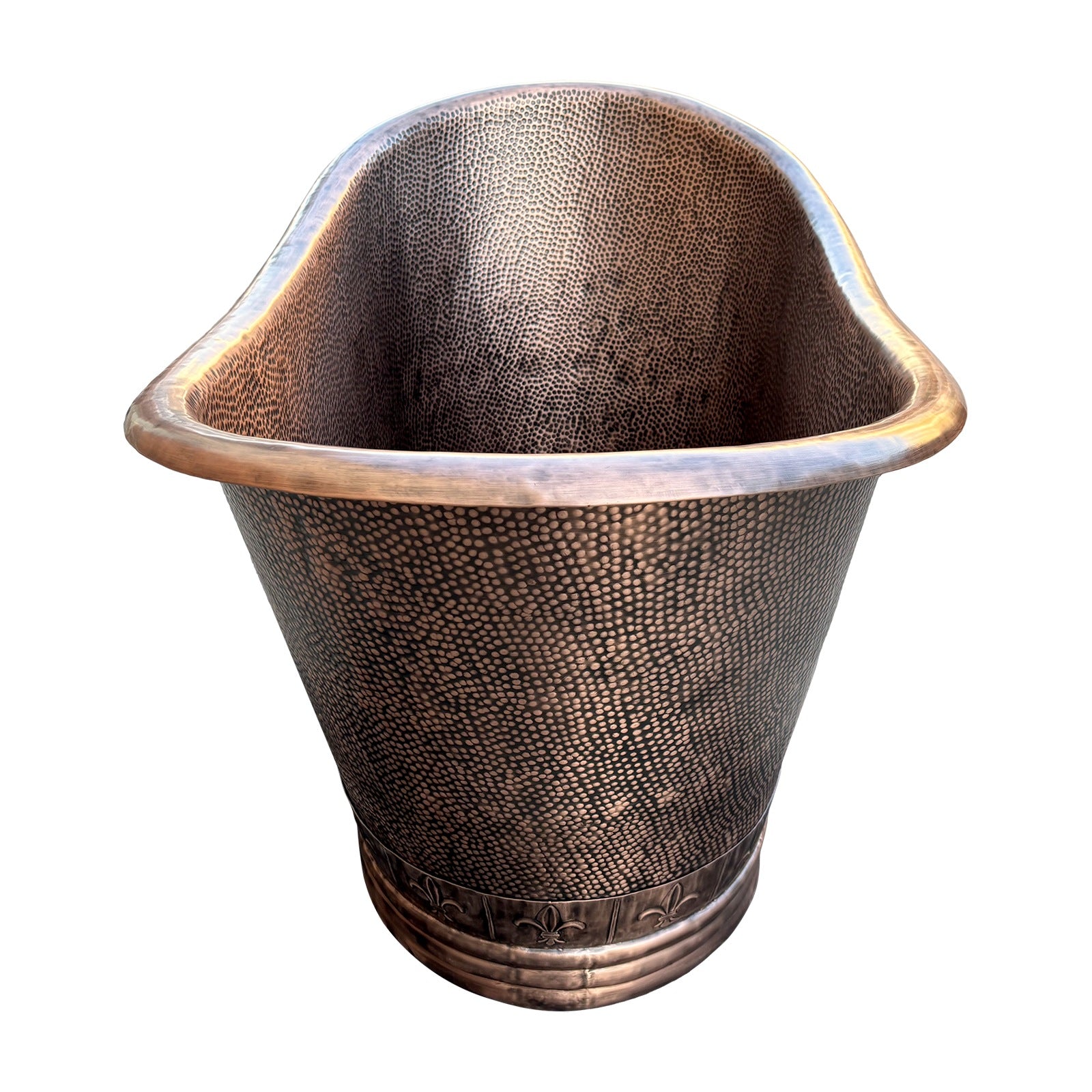Elegant Double Slipper Copper Bathtub with Straps Decoration