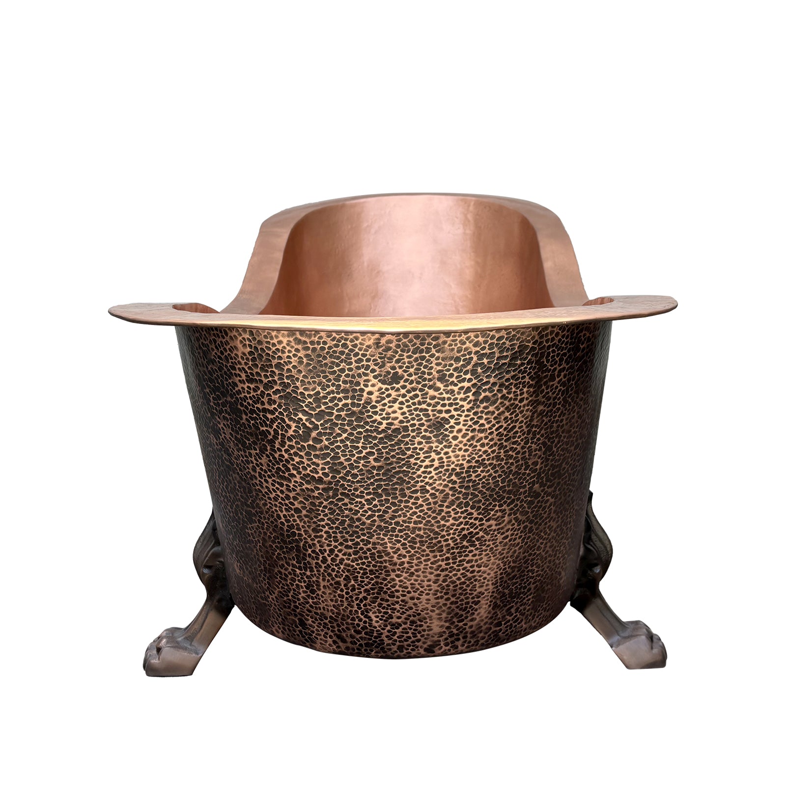 Freestanding Hammered Copper Clawfoot Tub