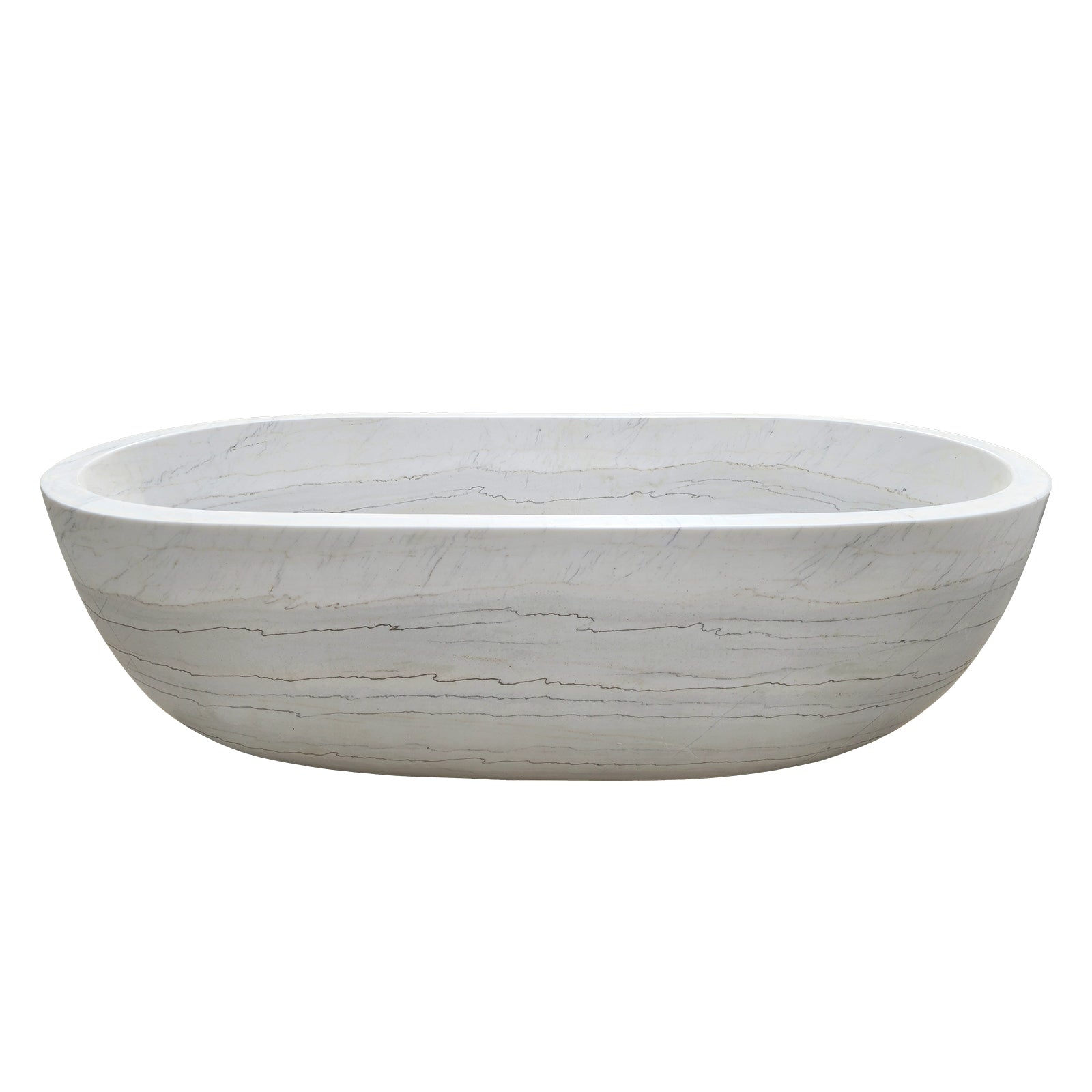 Luxury Natural White Marble Bathtub Soaking Tub for Modern Bathroom