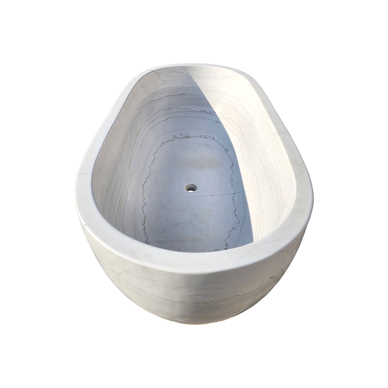 Luxury Natural White Marble Bathtub Soaking Tub for Modern Bathroom