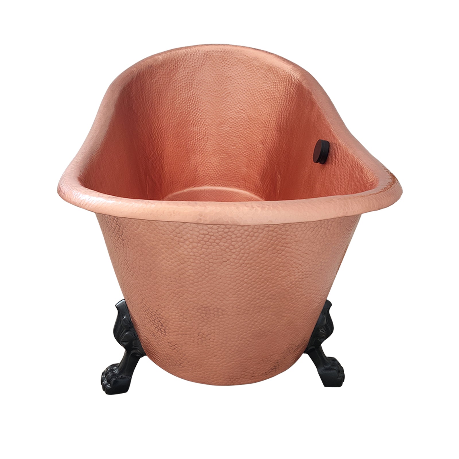 Elite Hand Hammered Natural Copper Double-Slipper Freestanding Bathtub with Clawfoot ET-C-F09