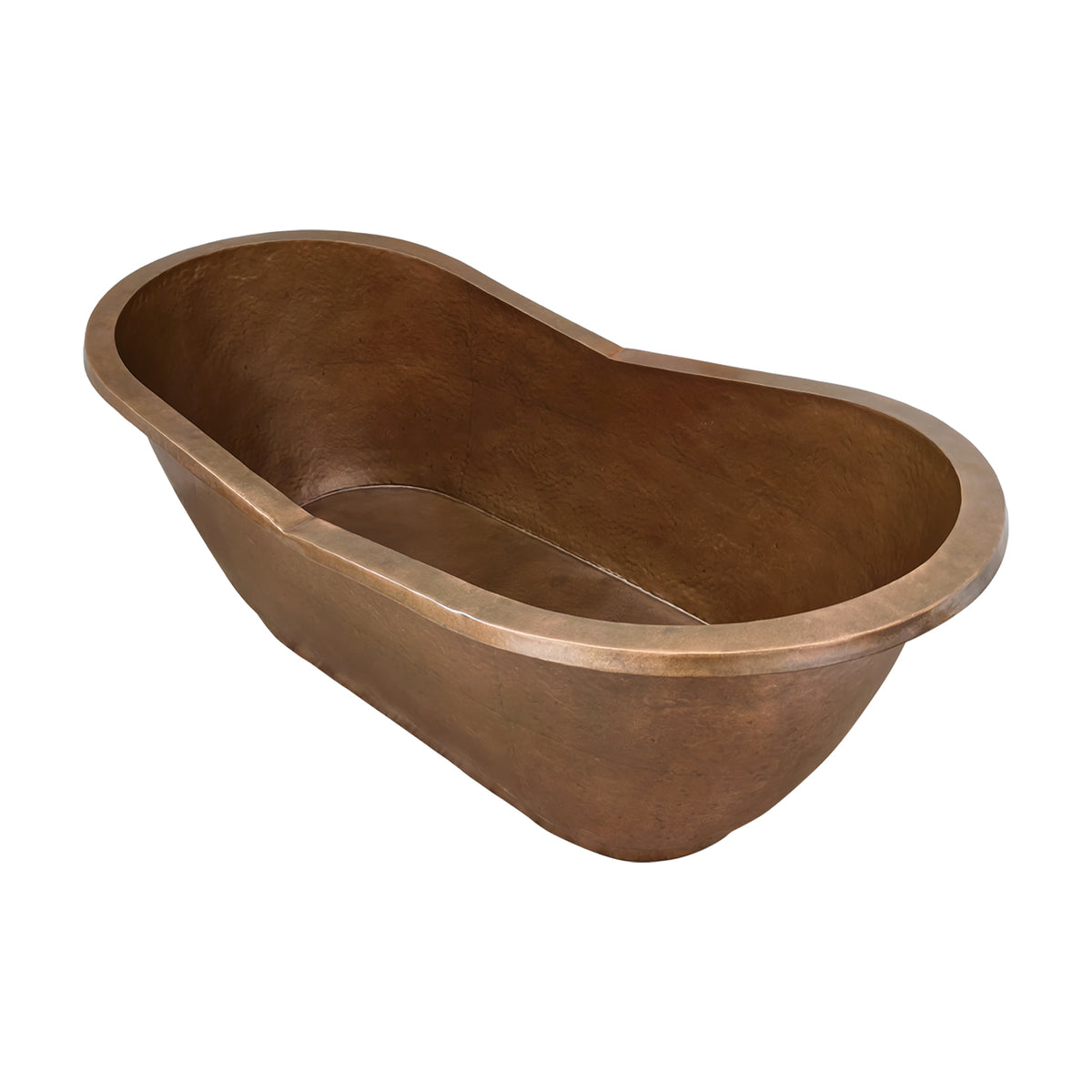Elite Handcrafted Double-Slipper Copper Freestanding Bathtub with Curved Design ET-C-DS38