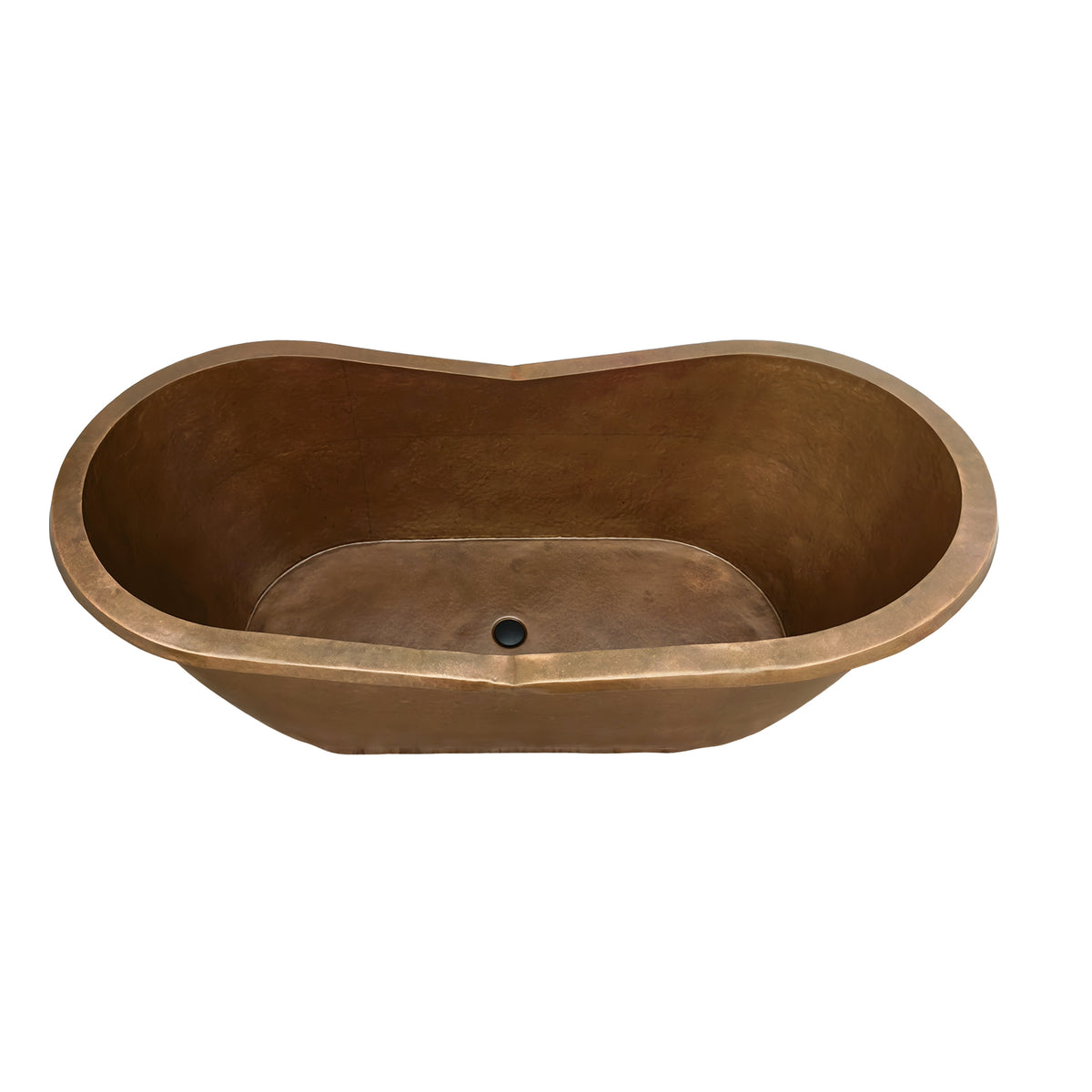 Elite Handcrafted Double-Slipper Copper Freestanding Bathtub with Curved Design ET-C-DS38