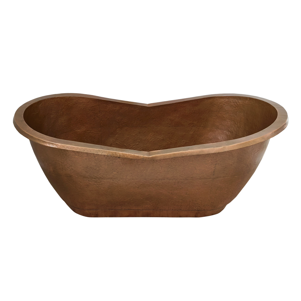 Elite Handcrafted Double-Slipper Copper Freestanding Bathtub with Curved Design ET-C-DS38