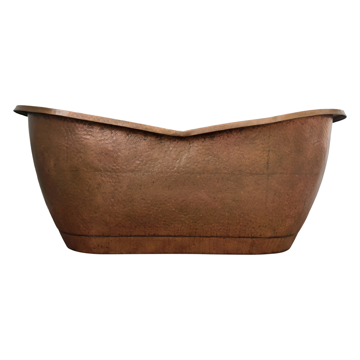 Elite Handcrafted Double-Slipper Copper Freestanding Bathtub with Curved Design ET-C-DS38