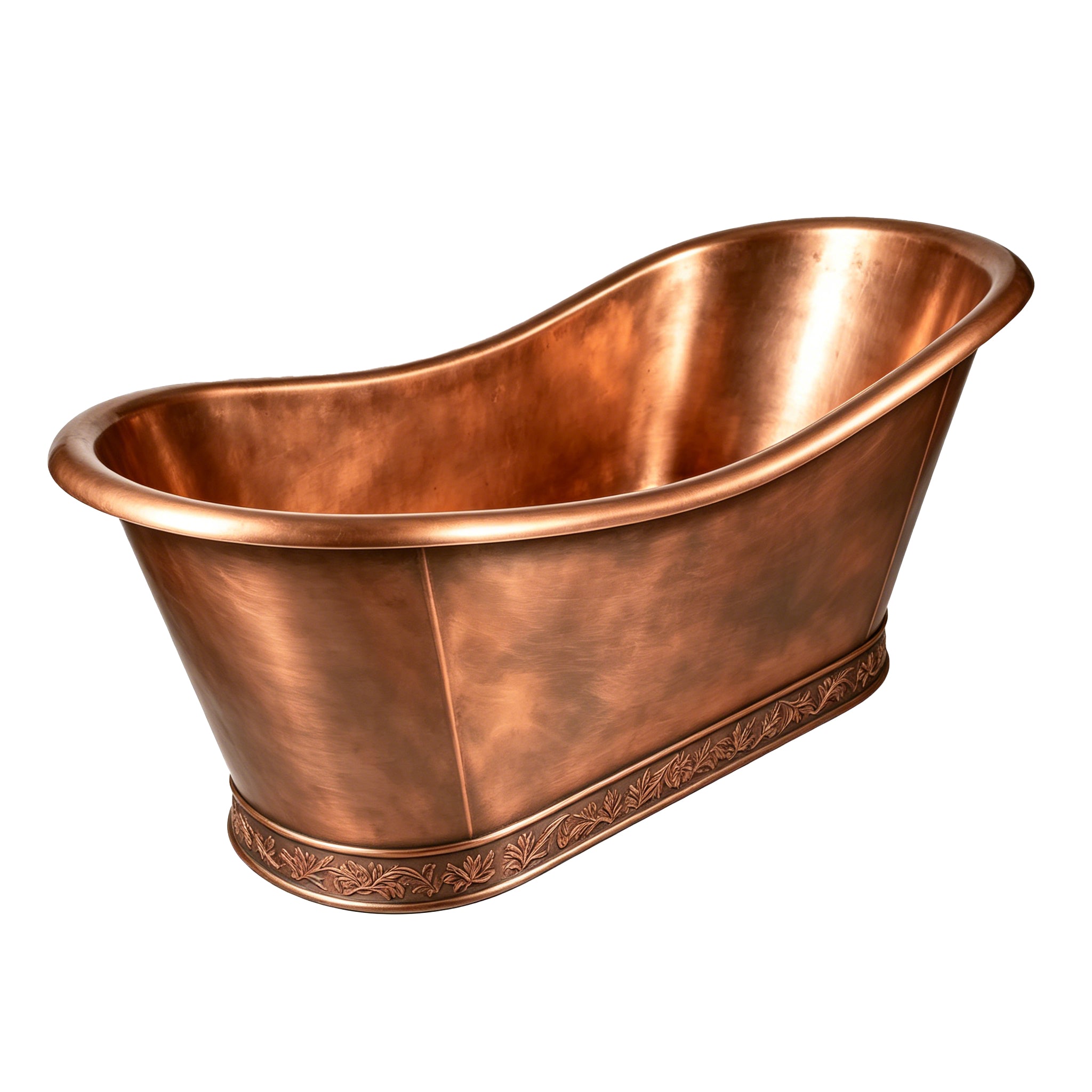 Vintage Double-Slipper Freestanding Copper Bath Tub