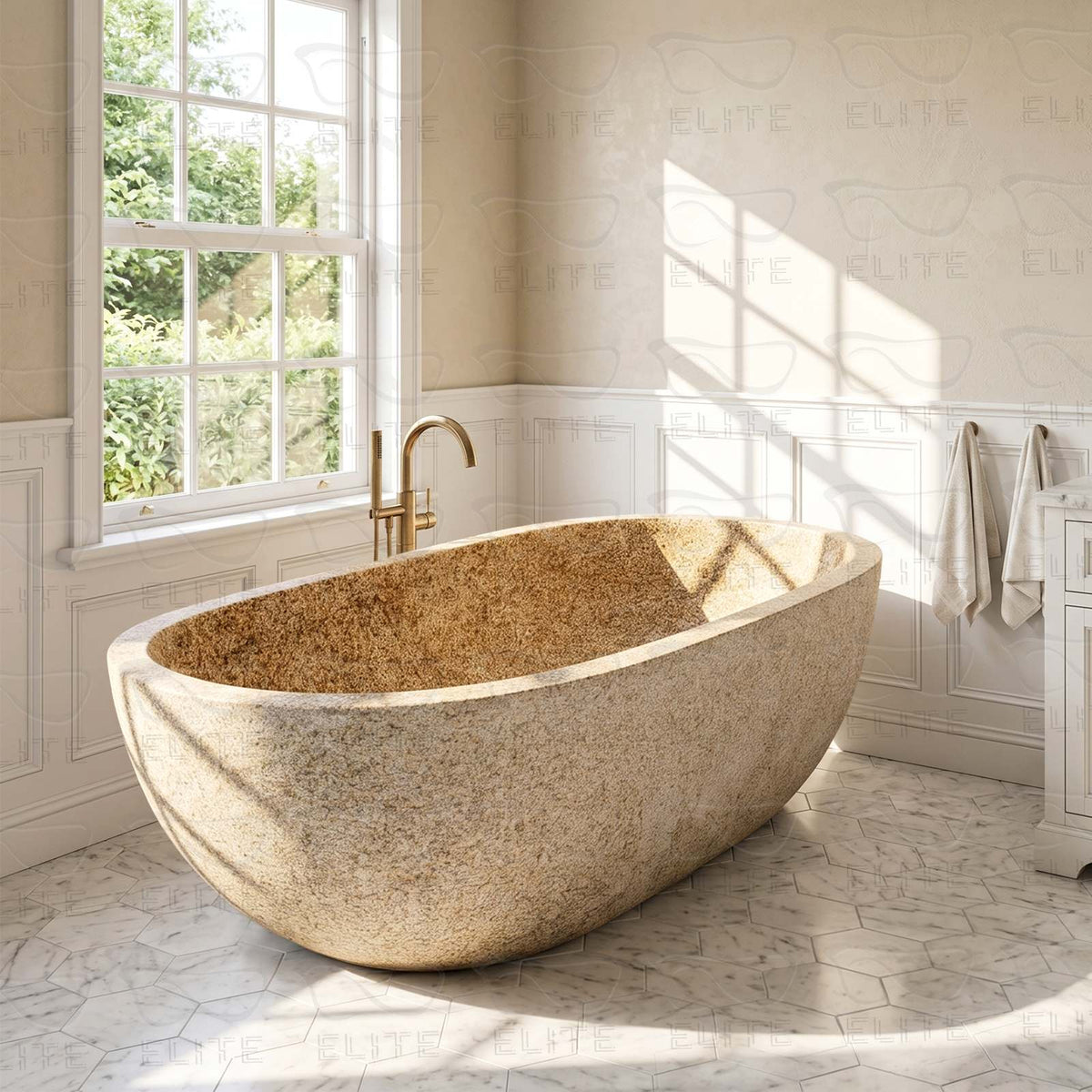 Elite Handcrafted Natural Granite Freestanding Bathtub ET-M-O46