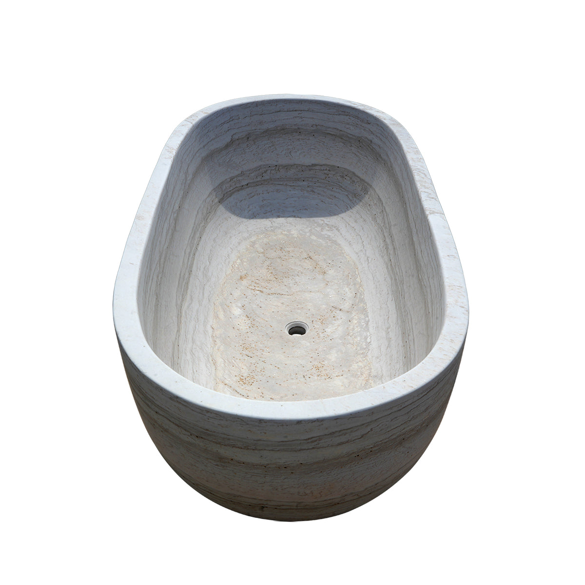 Elite Luxury Wooden-grain Marble Hand-Carved Freestanding Bath Tub ET-M-O45