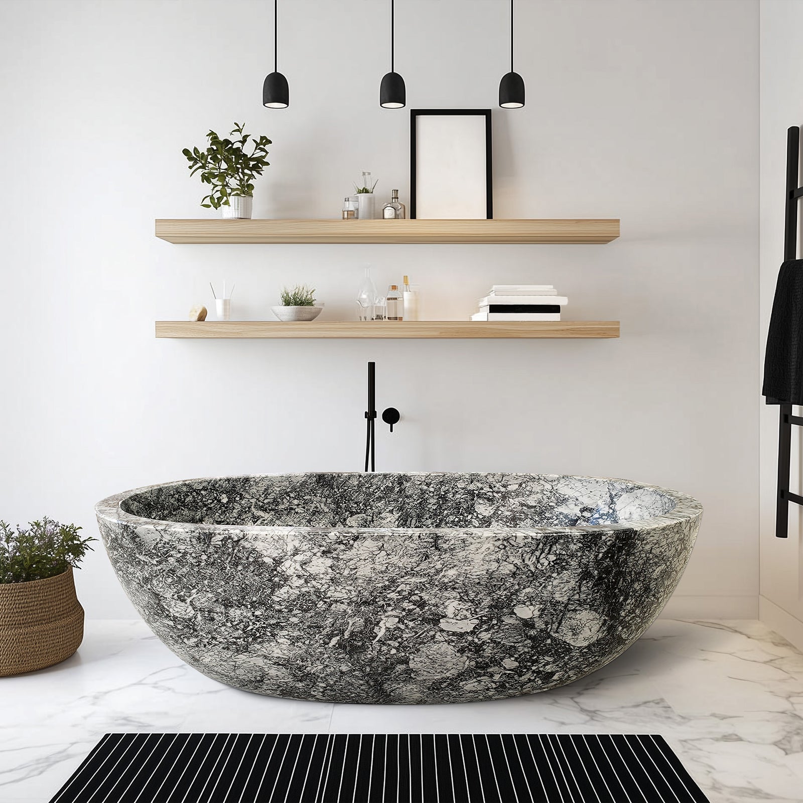 Elite Modern Bathtub Hand-carved From Marble ET-M-O15