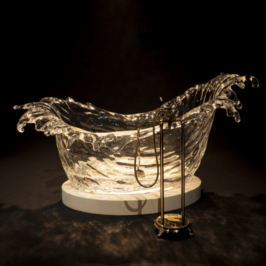 Elite Modern Freestanding Crystal Bathroom Tub for Shower EC-06