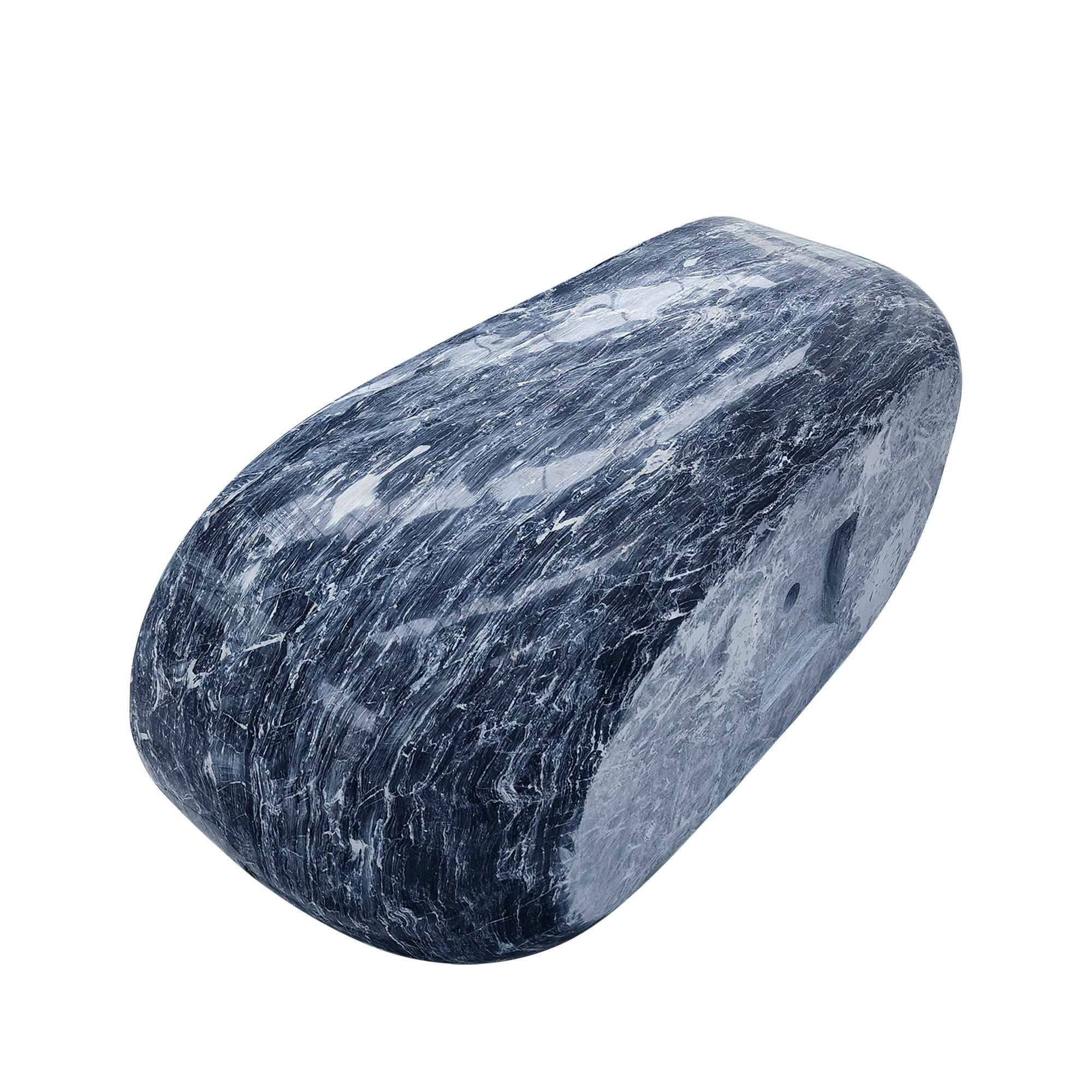 Elite Ocean Blue Oval Marble Freestanding Bathtub Luxury Soaking BathtubET-M-O44