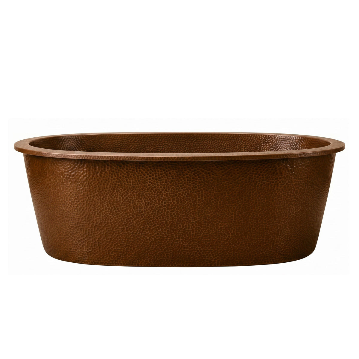Elite Oval Shaped Handcrafted Drop‑In Bathtub Heavy Hammered Copper Tub ET-C-DI04
