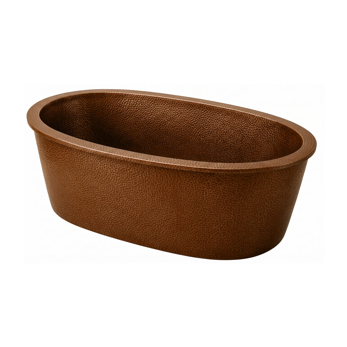 Elite Oval Shaped Handcrafted Drop‑In Bathtub Heavy Hammered Copper Tub ET-C-DI04