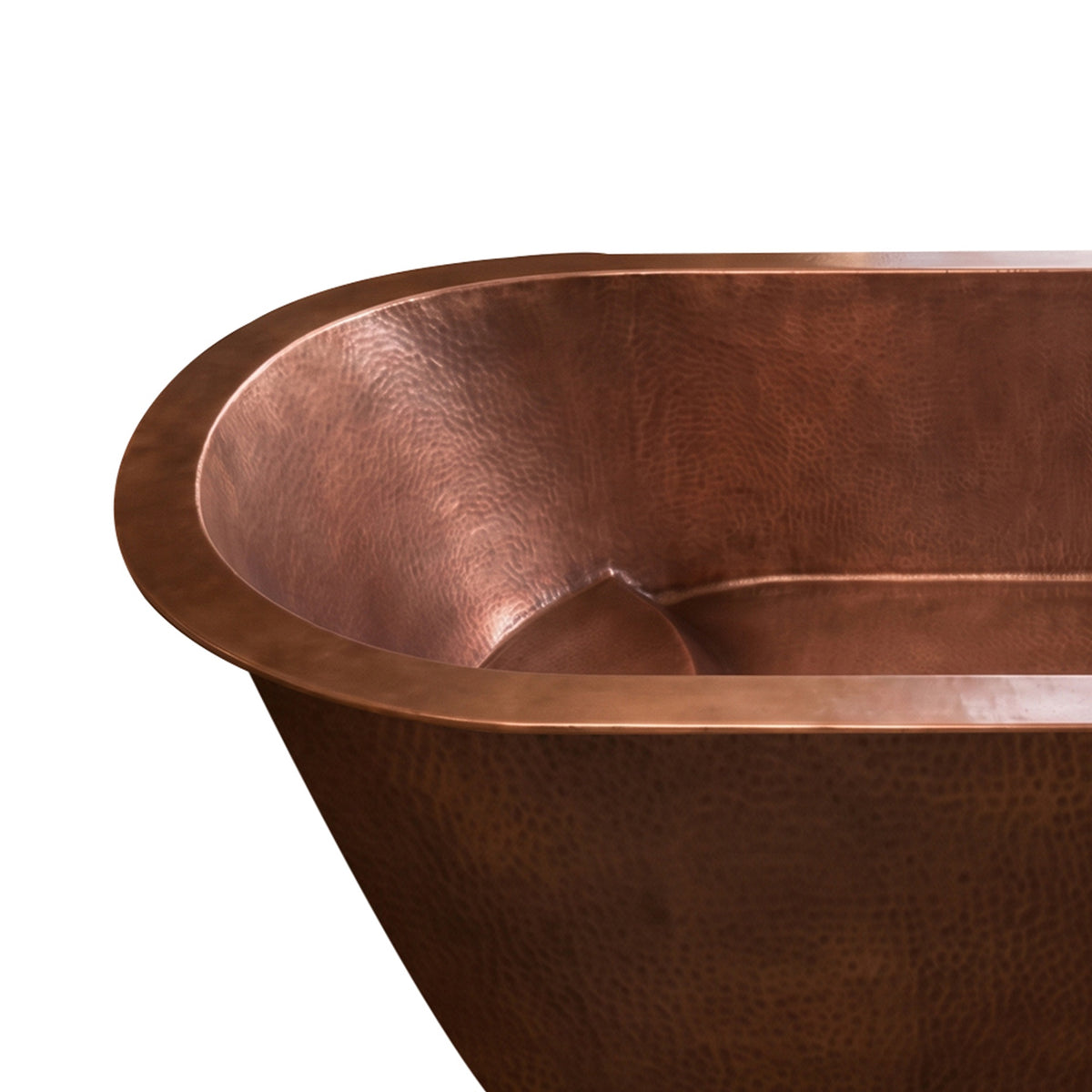 Elite Oval Shaped Handcrafted Heavy Hammered Copper Drop‑In Bathtub ET-C-DI01