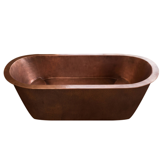 Elite Oval Shaped Handcrafted Heavy Hammered Copper Drop‑In Bathtub ET-C-DI01